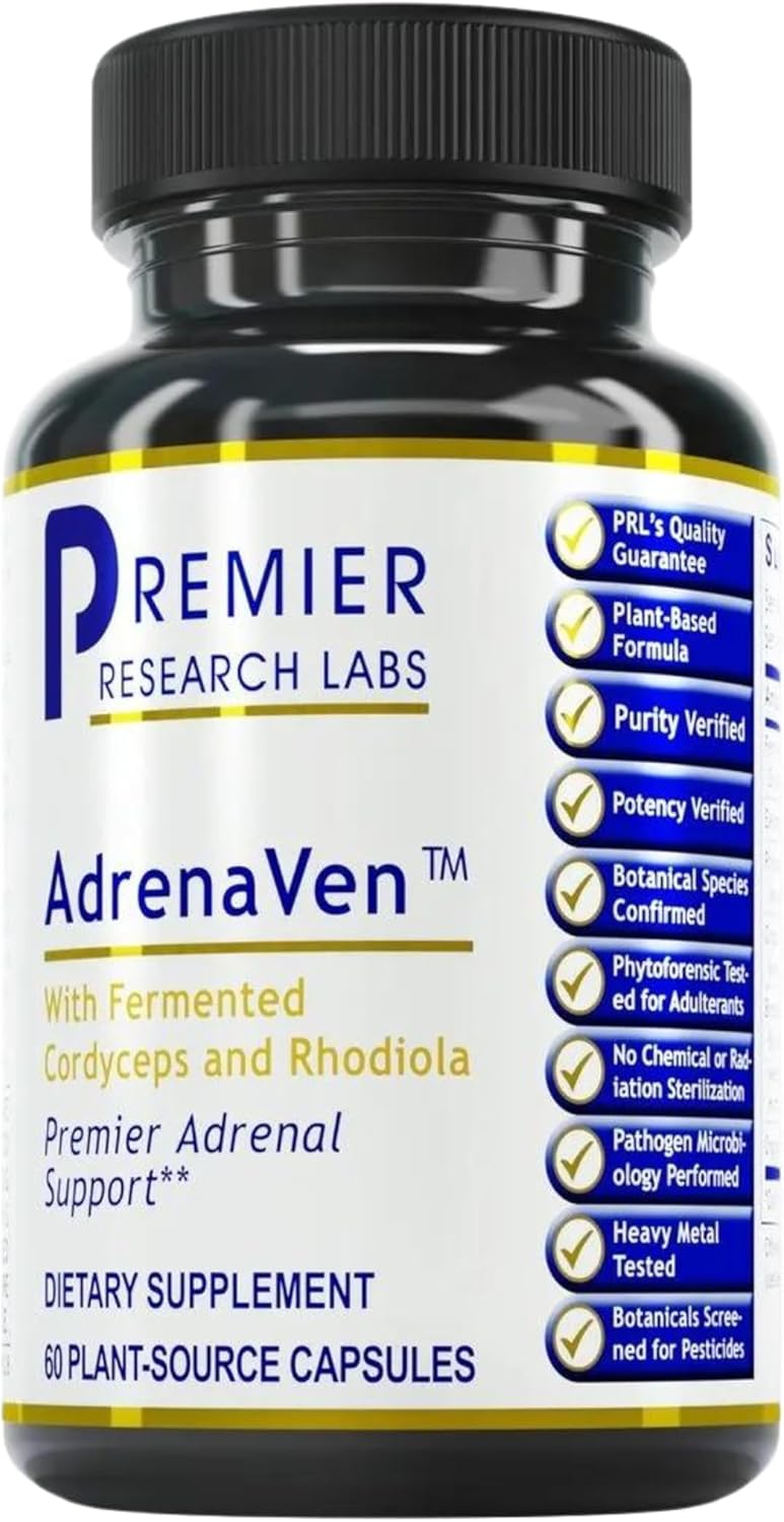 Premier Research Labs: 30 Servings-AdrenaVen - Adrenal Health Supplement, Supports Adrenal Gland Health and Stress Response - Organic Adrenal Health - 60 Plant-Source Capsules