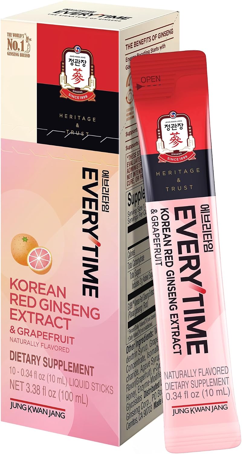 JUNG KWAN JANG Everytime Korean Red Ginseng Extract & Grapefruit 10 Sticks
