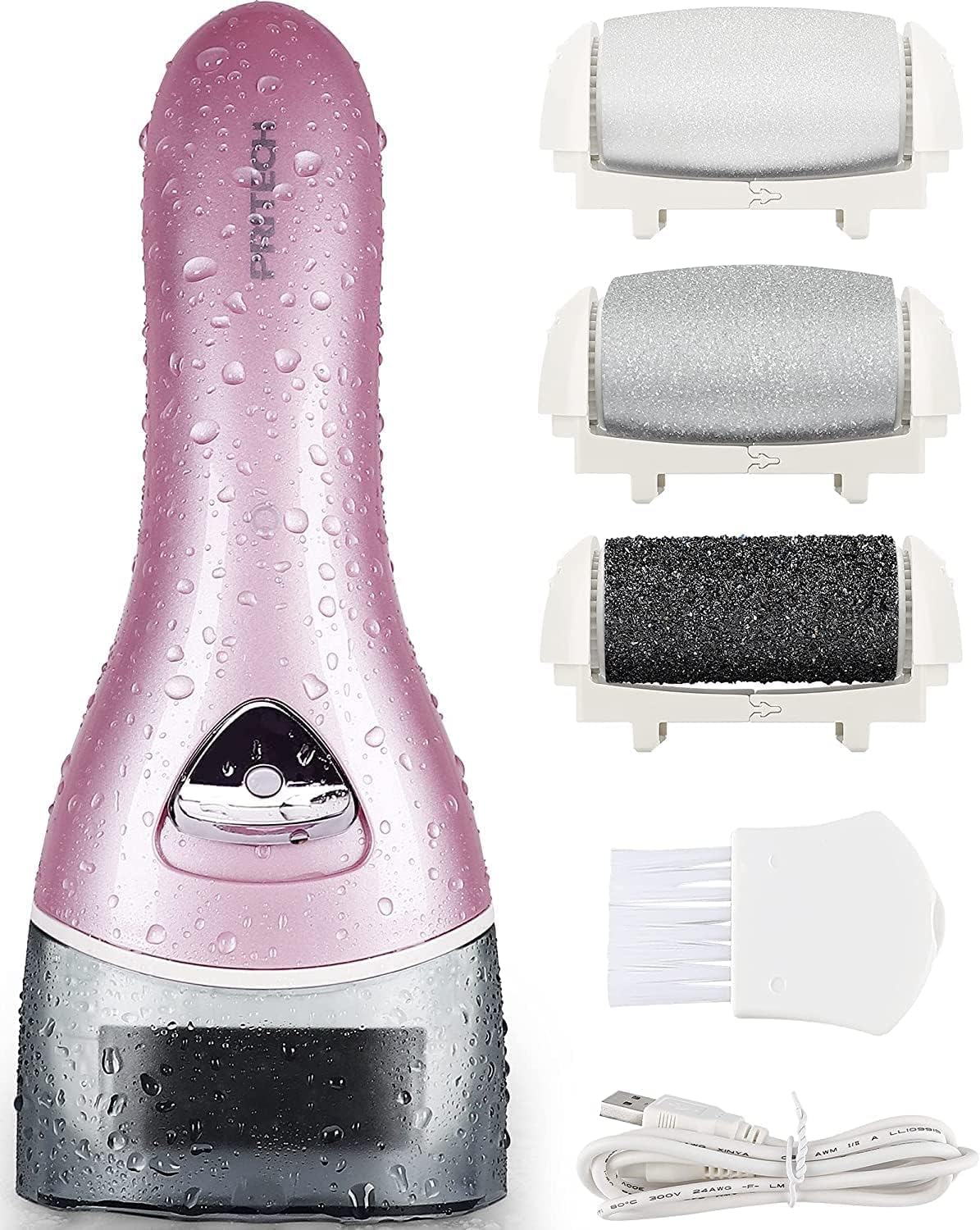 Electric Feet Callus Removers Rechargeable,Portable Electronic Foot File Pedicure Tools, Electric Callus Remover Kit,Professional Pedi Feet Care Perfect for Dead,Hard Cracked Dry Skin(Pink)