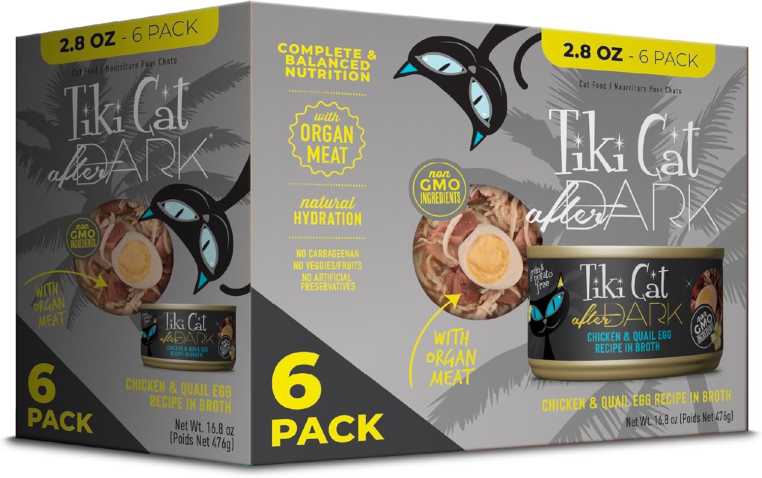 Tiki Cat After Dark Chicken & Quail Egg Multipack, 2.8 oz. Can (6 Count)