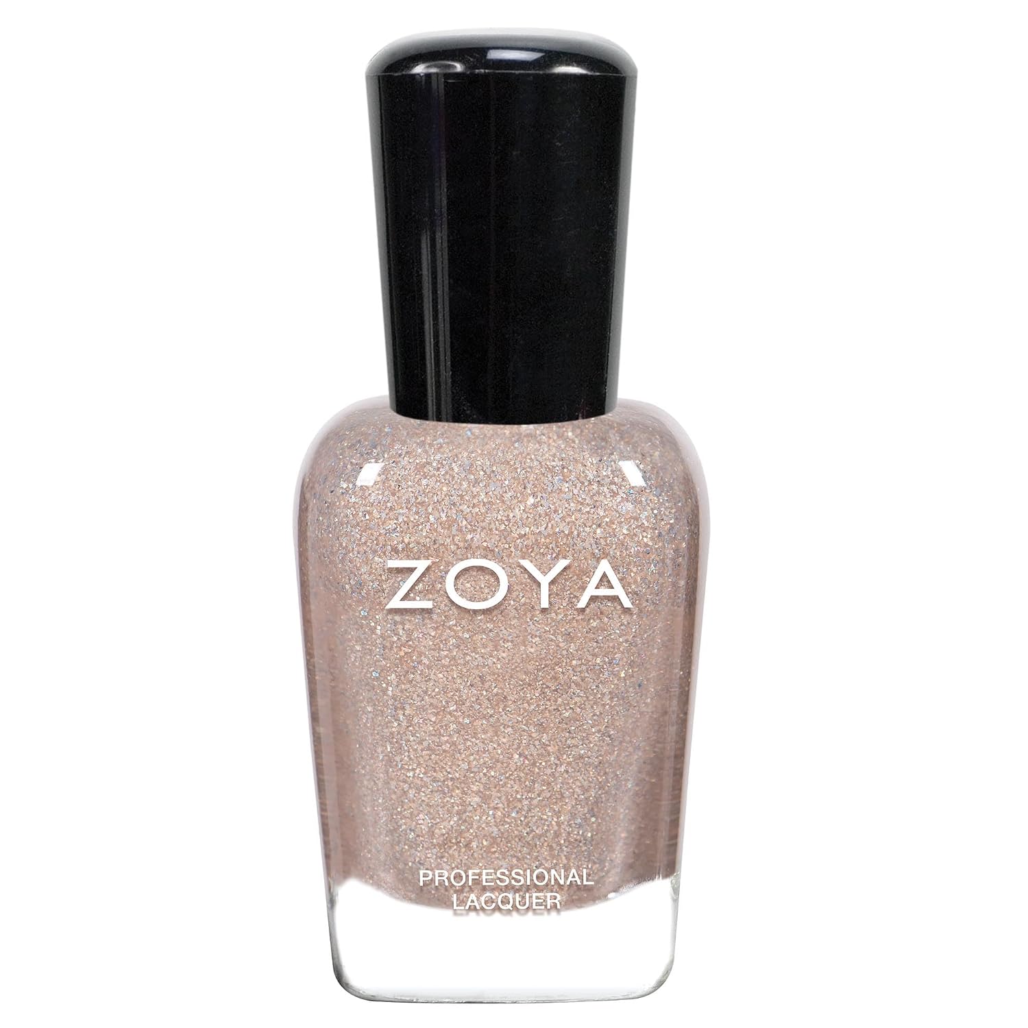 ZOYA Brighton Nail Polish, Full-Coverage Diamond Holographic Soft Nude Polish, Neutral-Tone Bridal Sparkle Color, Big10Free Vegan, 0.5 fl oz