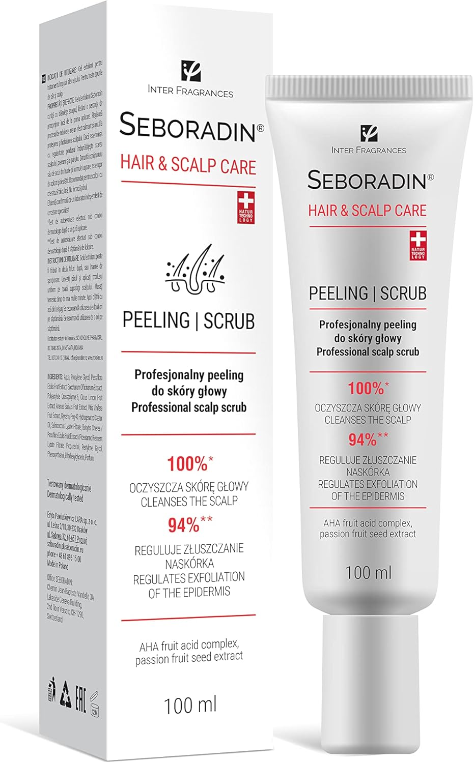 Seboradin Enzyme Scalp Scrub Peeling Exfoliator With AHA Exfoliating Treatment Gentle Cleaning Sebum Regulation Renewal Treatment With Natural Ingredients 100 ml