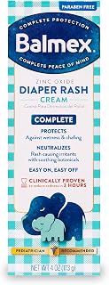 Balmex Complete Protection Baby Diaper Rash Cream with Zinc Oxide + Soothing Botanicals, 4 Ounce