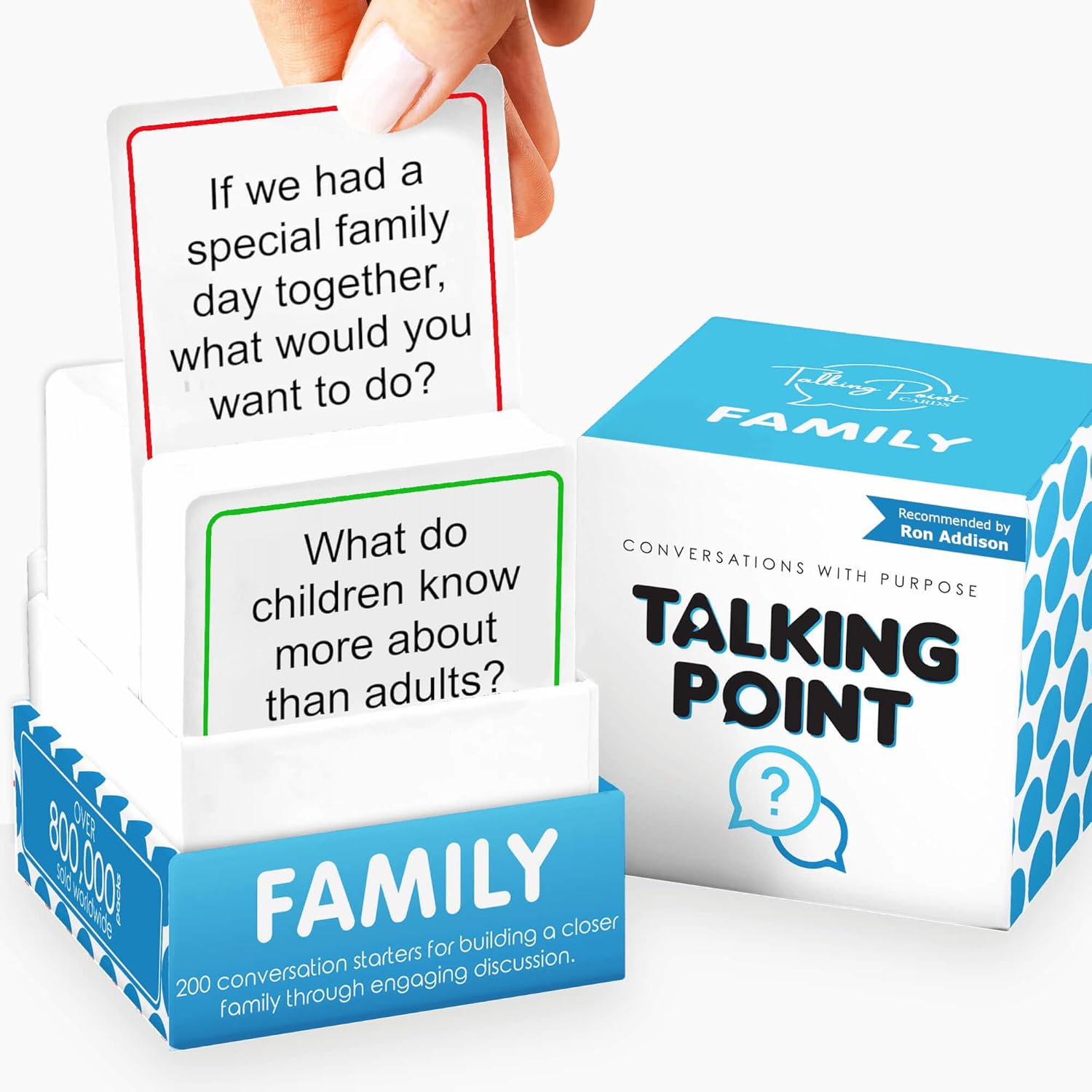 200 Family Conversation Cards - Put Down The Phones Age 5+ & Connect with Family - Get to Know Each Other Better with Meaningful Talk - Let Kids Express Themselves, Great for Dinner Table & Road Trips