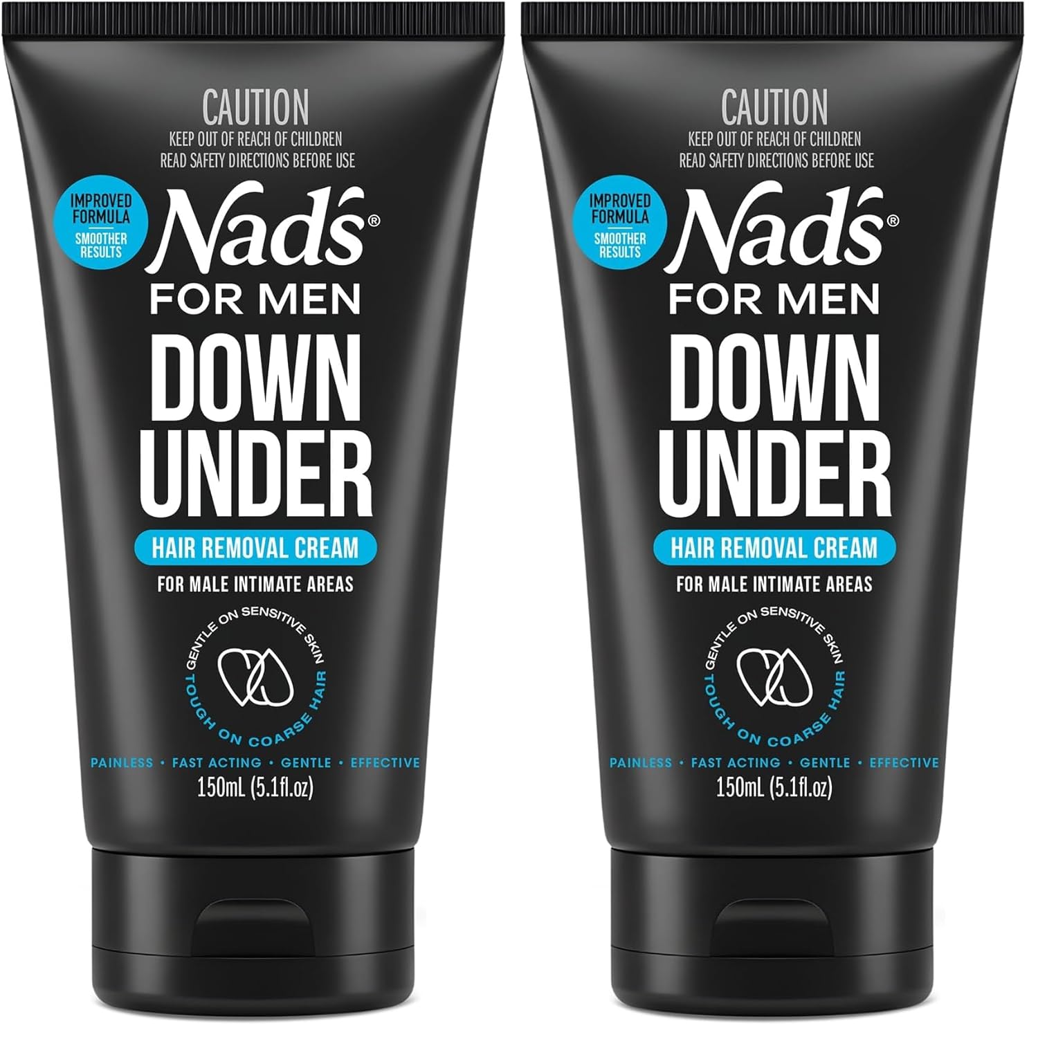 Nad's For Men Down Under Hair Removal Cream - Gentle Depilatory for Body, for Intimate areas, painless, soothing and suitable for all Skin and Hair types, Manscape 5.1 fl oz (Pack of 2)