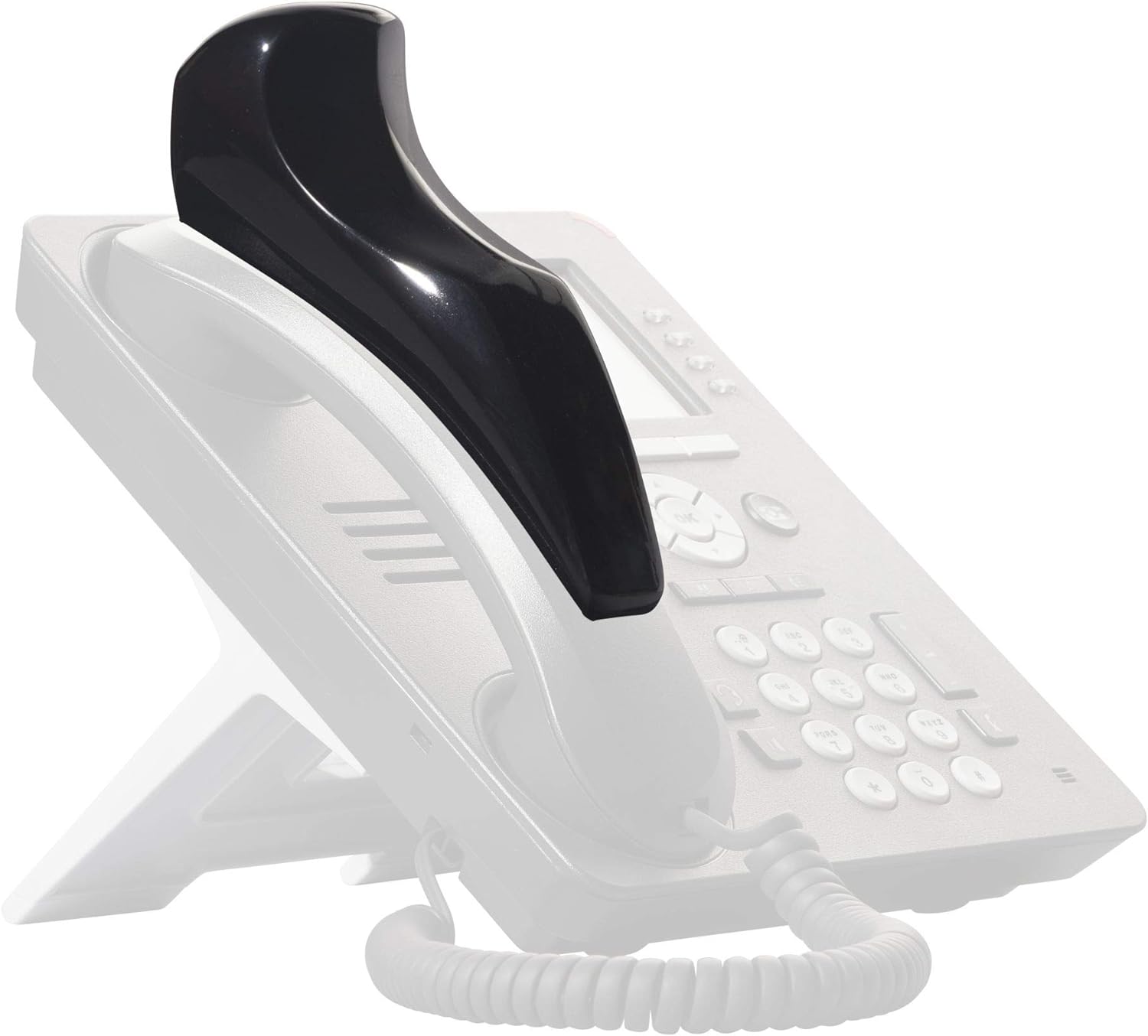 Softalk II Phone Shoulder Rest, Landline Office Telephone Accessory with Nonslip Ergo-Grip Cushion and Self-Adhesive Tape Attachment, Black