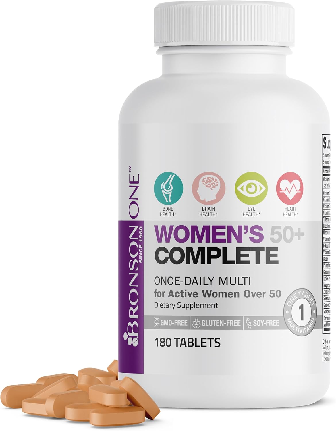 Bronson ONE Daily Women 50+ Complete Multivitamin Multimineral, 180 Tablets