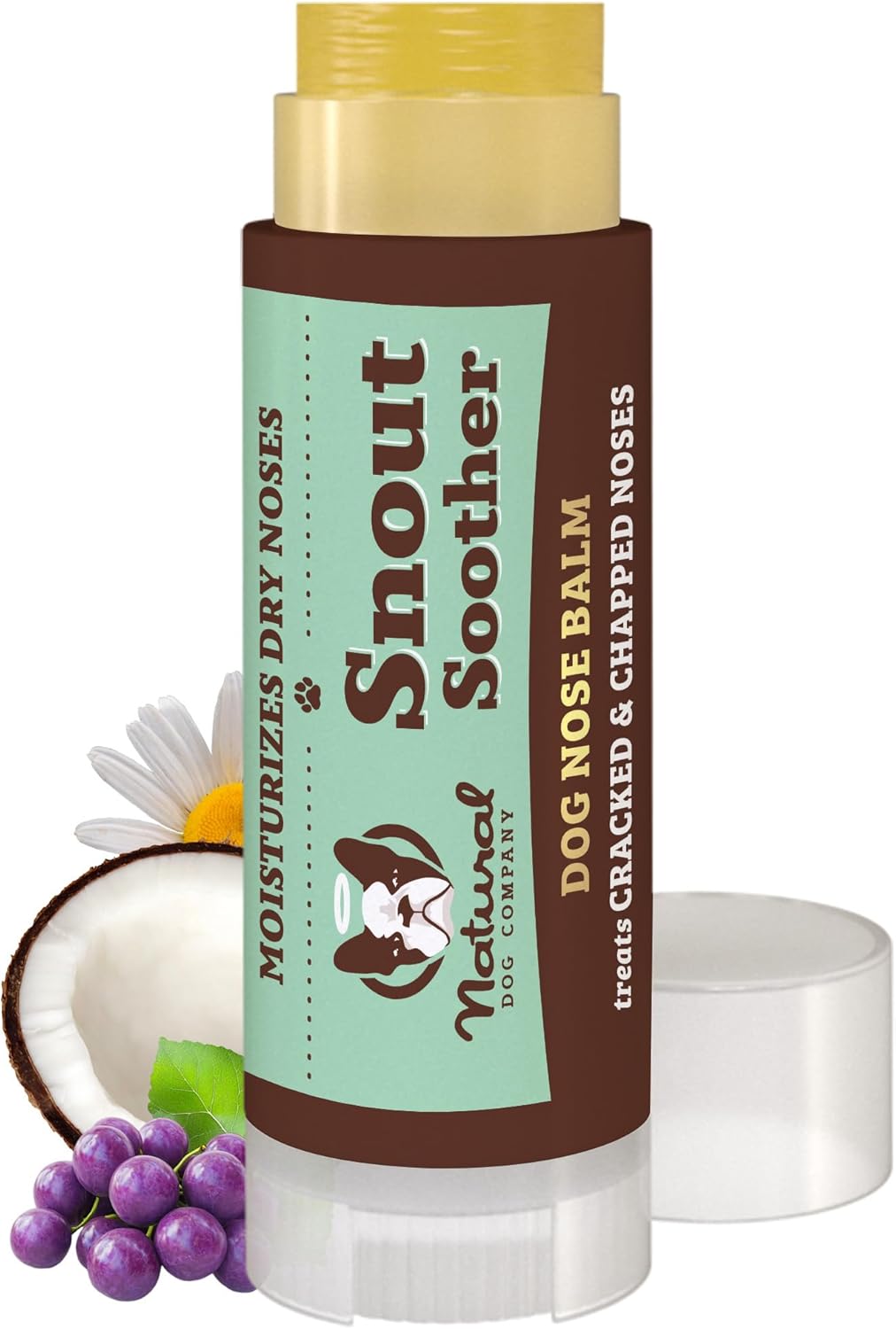 Natural Dog Company Snout Soother Travel Stick 0.15 oz – All Natural Dog Nose Balm for Dry, Cracked Snouts – Organic Moisturizing & Soothing Balm – Lick-Safe Mini Snout Care, Made in USA