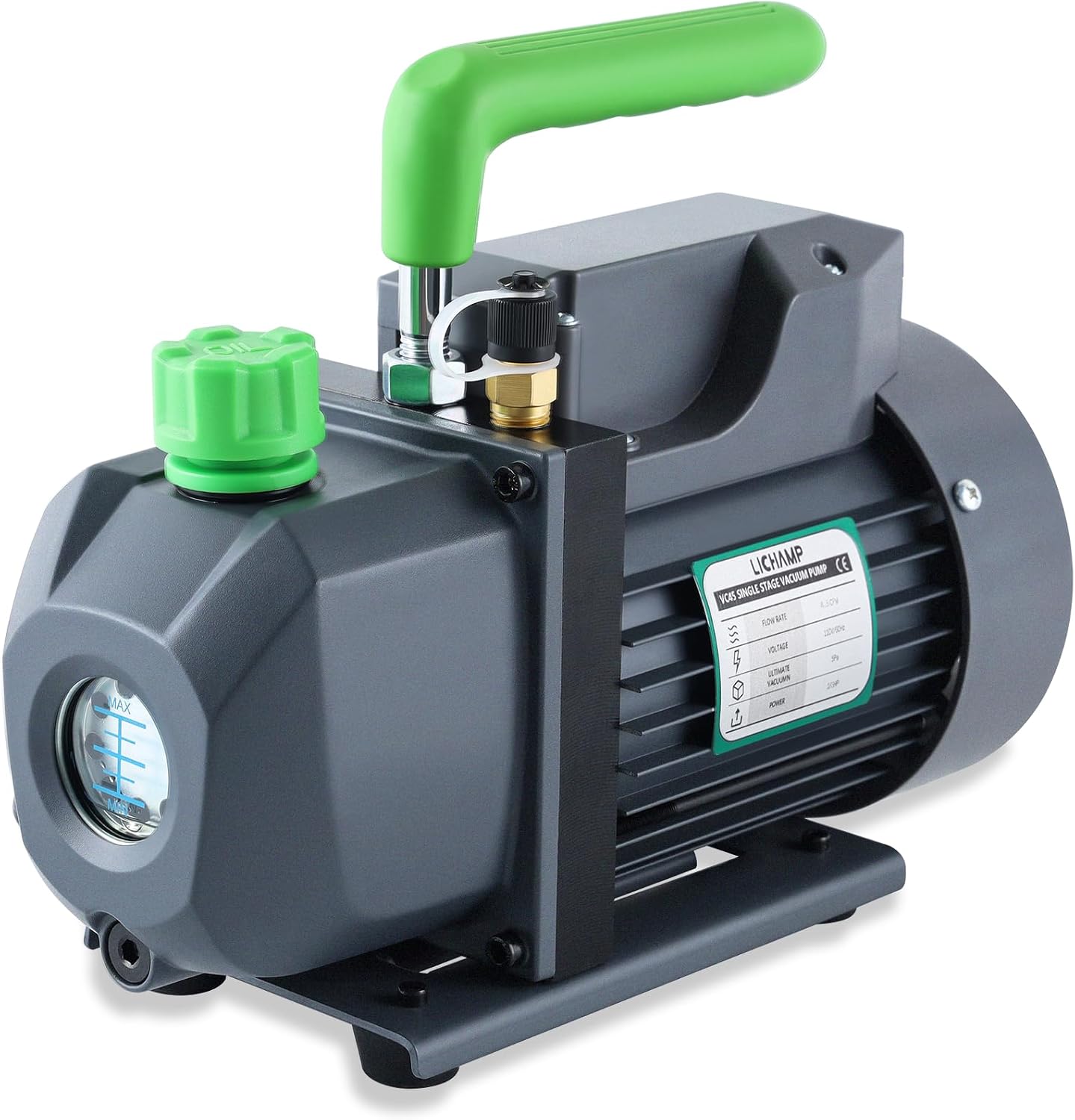 Lichamp 1/3HP 4.5CFM Single Stage Vacuum Pump for R134a/R410a