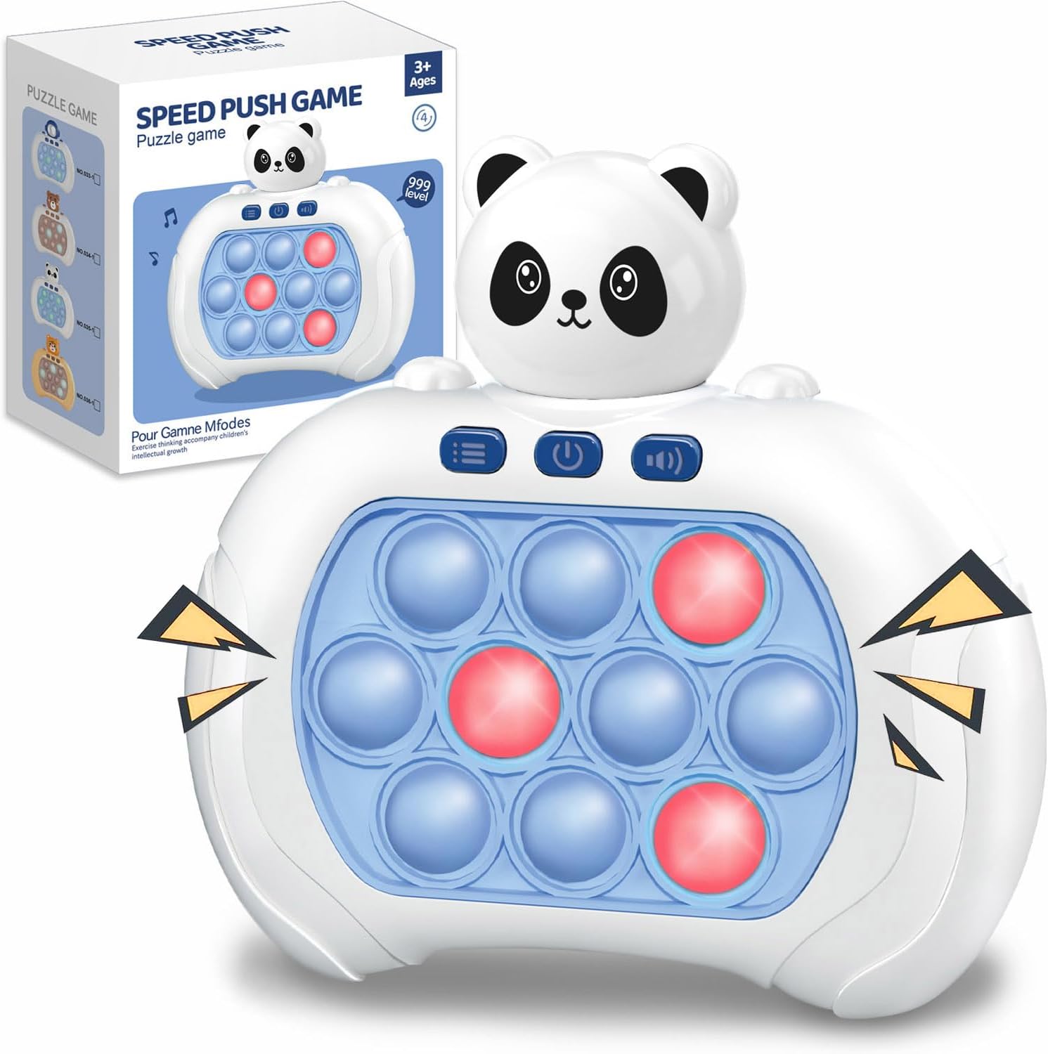 Quick Press Game Fidget Toys Pro Age 3+ for Kids Adults, Handheld Game Fast Puzzle Game Machine, Push Bubble Stress Toy, Relief Party Favors, for Kids