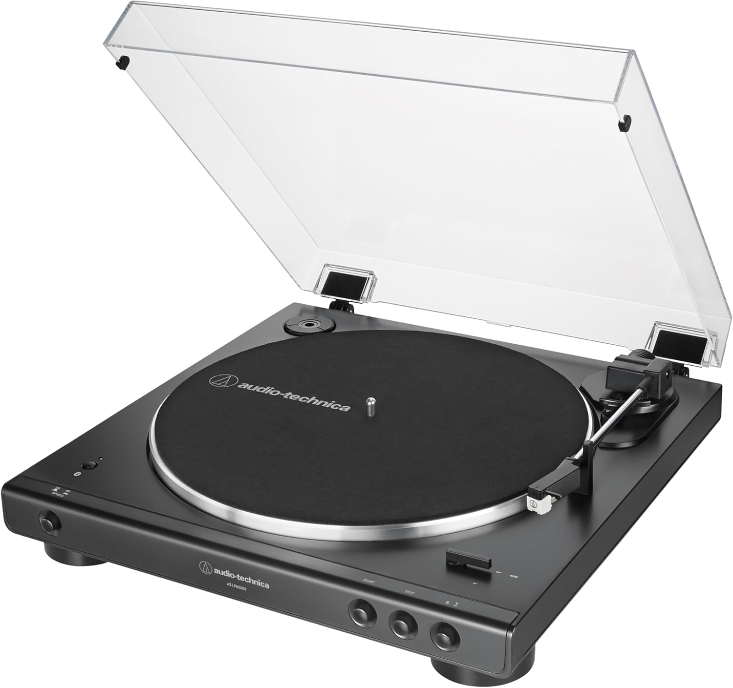 Audio-Technica AT-LP60XBT-BK Fully Automatic Wireless Belt-Drive Stereo Turntable, Hi-Fi, 2 Speed, Anti-Resonance, Die-Cast Aluminum Platter, Black