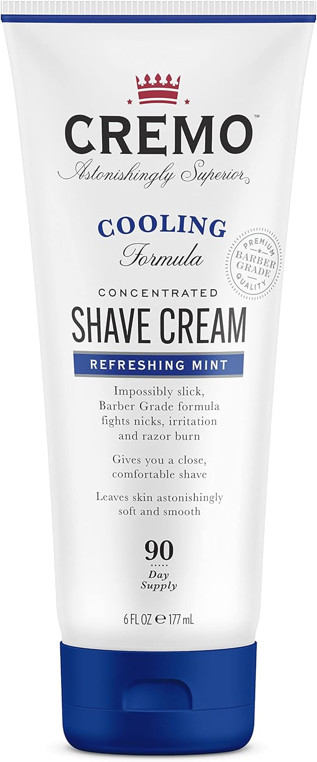 CREMO - Cooling Concentrated Shave Cream For Men - Fights Razor Burns - 177ml