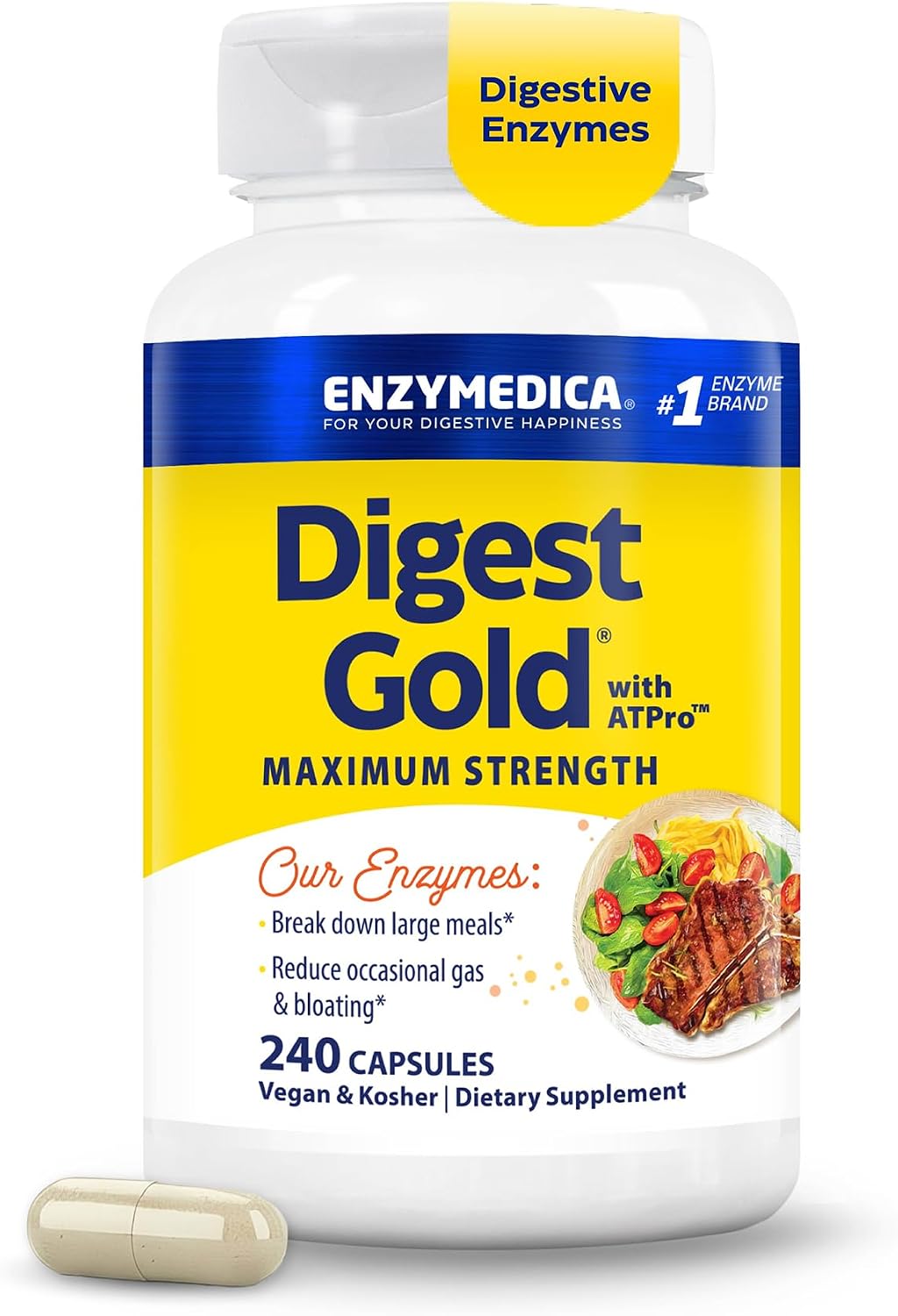 Enzymedica Digest Gold, Maximum Strength, ATPro Energy Support - 240 Caps