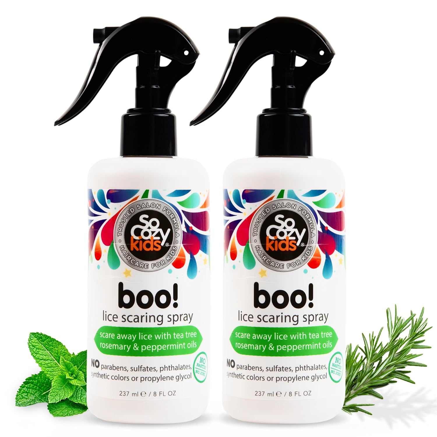 SO COZY Kids Boo! Lice Prevention Spray, Clinically Tested, 8 Fl Oz, 2 Pack
