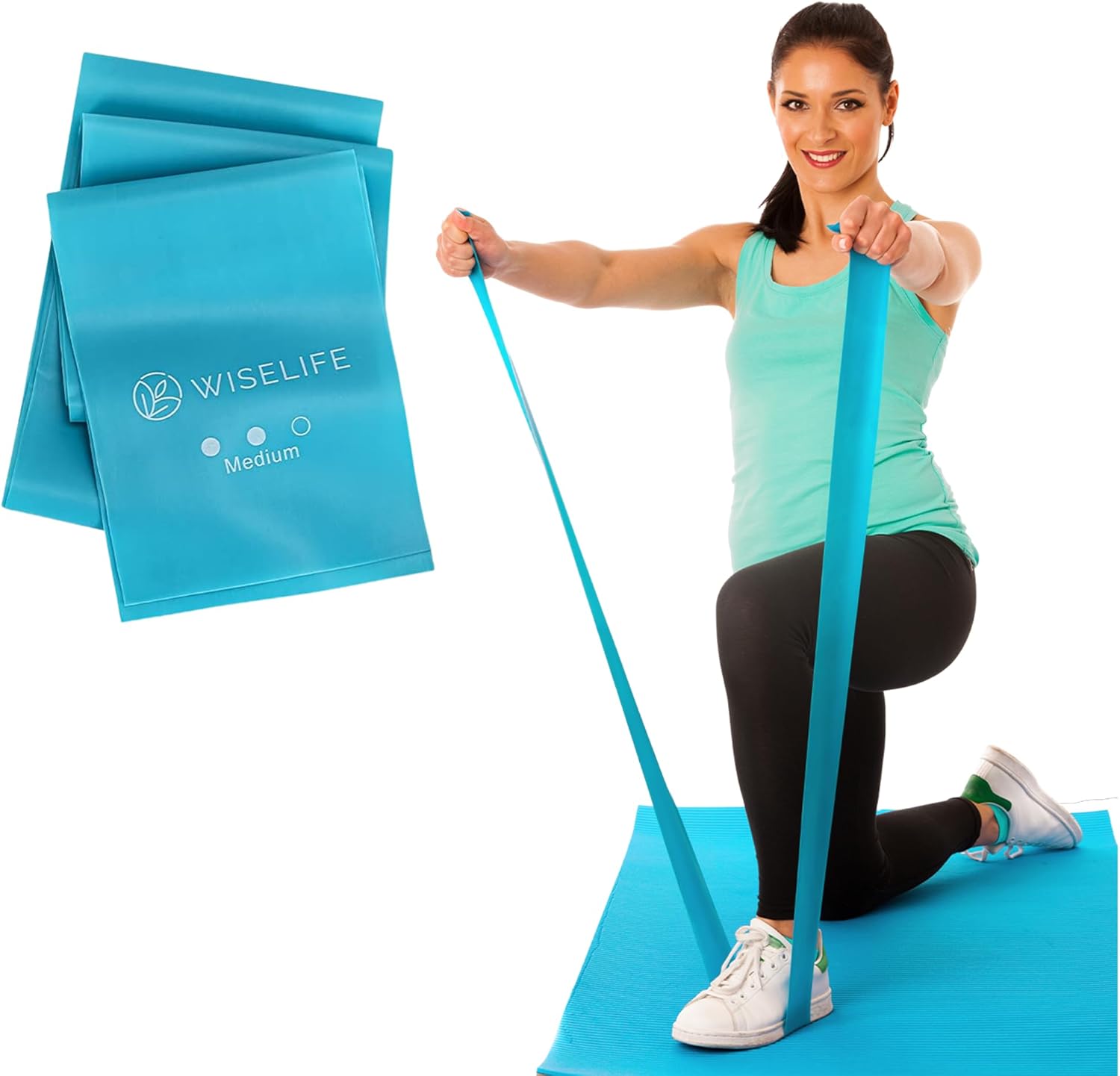 Wiselife Professional Latex Resistance Thera Band | 48x4 inch |100% Natural Latex Band | for Warm-Up, Stretching,Training, Home Fitness, Exercise, Gym Workout, Physiotherapy & Yoga