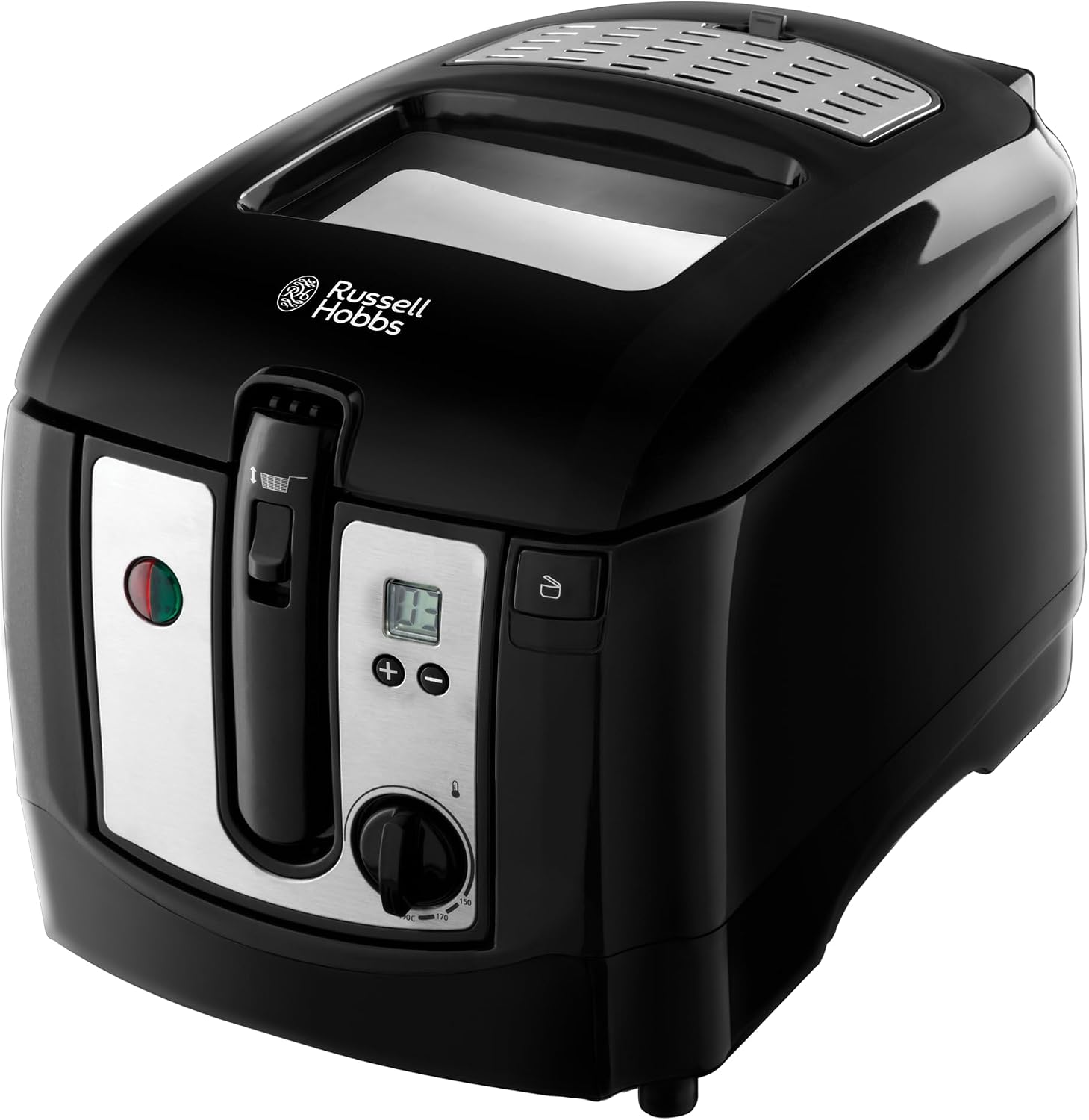 Russell Hobbs Electric Deep Fat Fryer, 3L Capacity, 1.2kg Food | Can Cook 1.2kg Per Batch, Digital Timer, Large Observation Window, Non-Stick Coated Pan, Adjustable Thermostat, 2300W Power