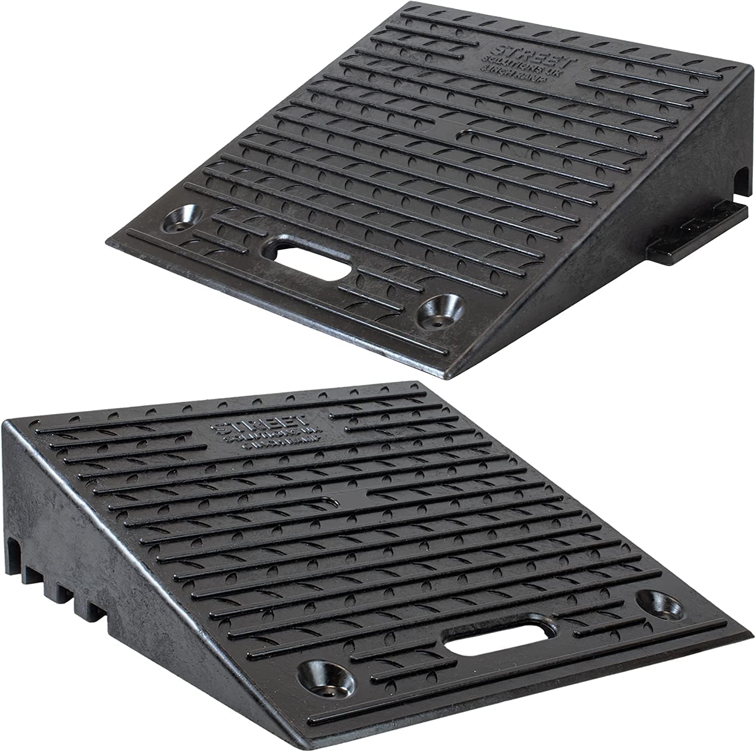 Street Solutions UK Rubber Kerb Ramp 6 inch Rise - Pack of 2 Non-Slip Kerb Ramps for Cars, Mobility Scooters and Wheelchairs