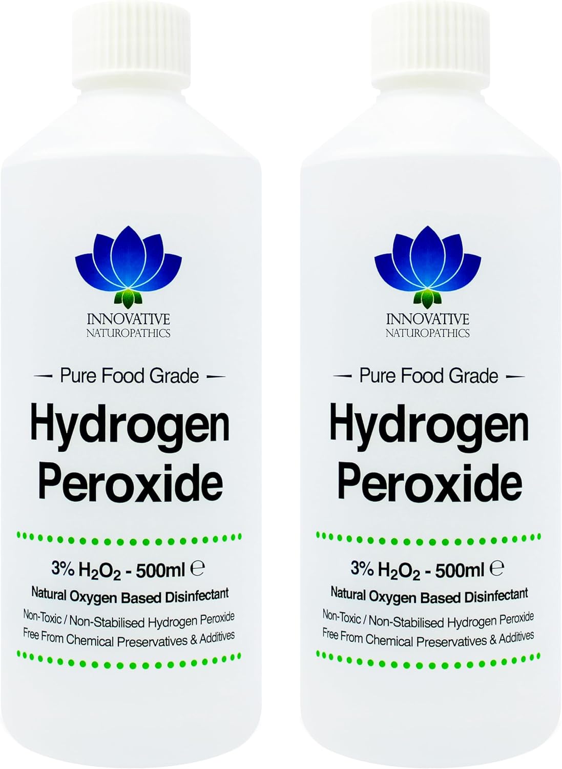 Hydrogen Peroxide 3% Food Grade - 1 Litre - Purest Grade H2O2 - Unstabilized and Additive Free - 10 Vols