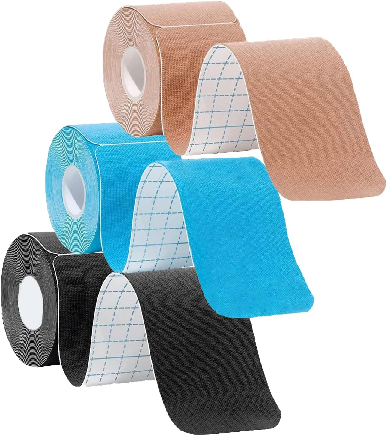 Kinesiology Tape Precut, Athletic Sports Tape Adhesive for Muscles Ankle Neck Knee Shoulder Promotes Recovery and Providing Support, Total 60 Precut Strips (Mix Color)