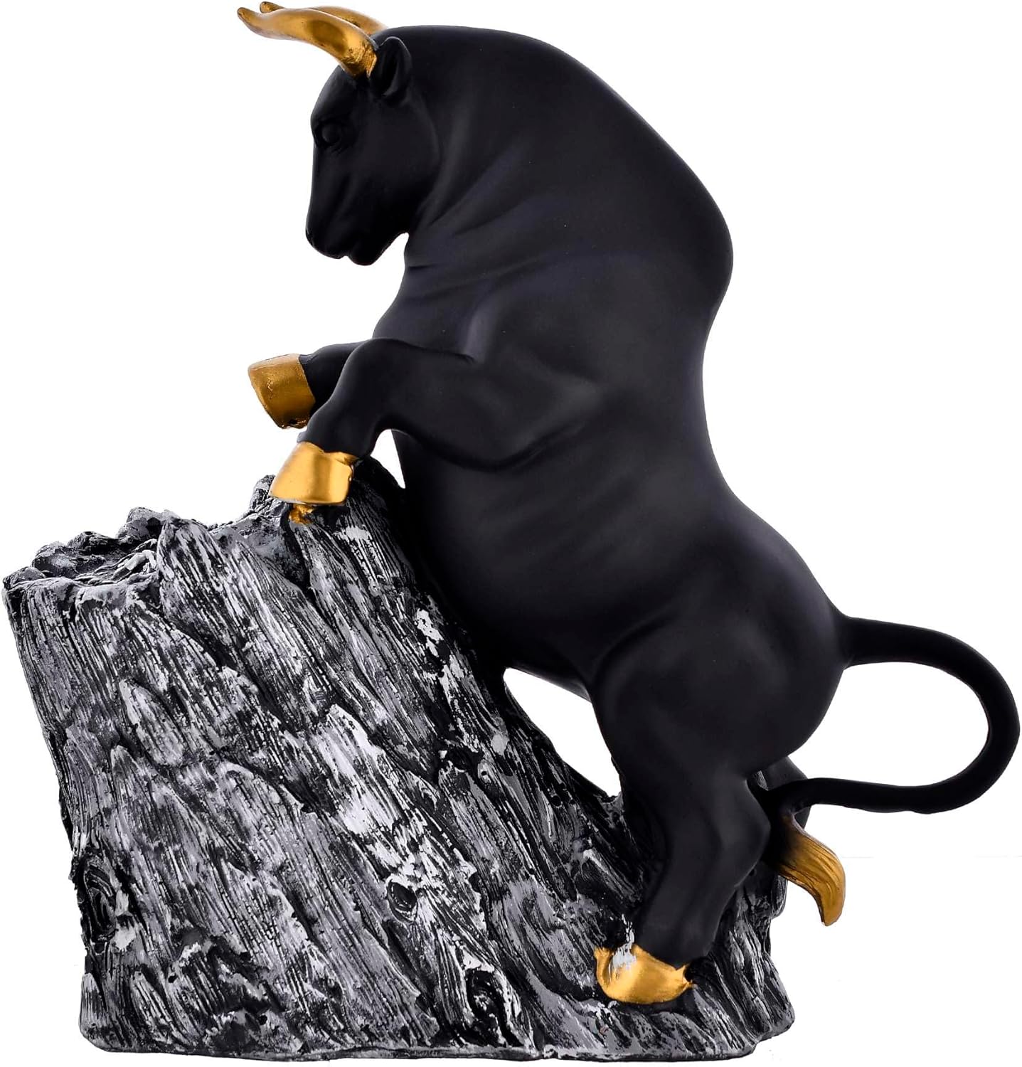 Nifty Nest craft Antique Geometric Statue Bull Sculpture Ornament Abstract Animal Figurines Room Desk Decor Home Decoration, Front Door Decoration Items,Standard,Multi,1 Pcs