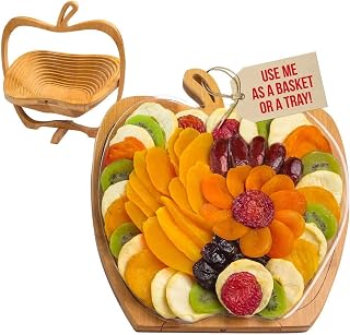 Dried Fruit Gift Basket– Healthy Gourmet Snack Box - Holiday Food Tray - Variety Snacks - Birthday, Sympathy, Mom, Dad, Corporate Tray - Bonnie & Pop