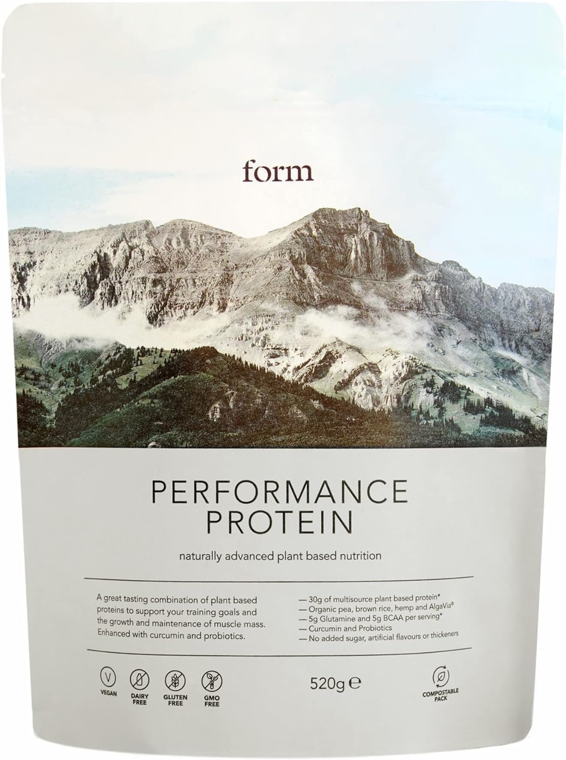 Form Performance Protein - Vegan Protein Powder - 30g Plant Based Protein per Serving, with BCAAs and Digestive Enzymes. Perfect Post Workout. Tastes Great with Just Water! - Chocolate Peanut