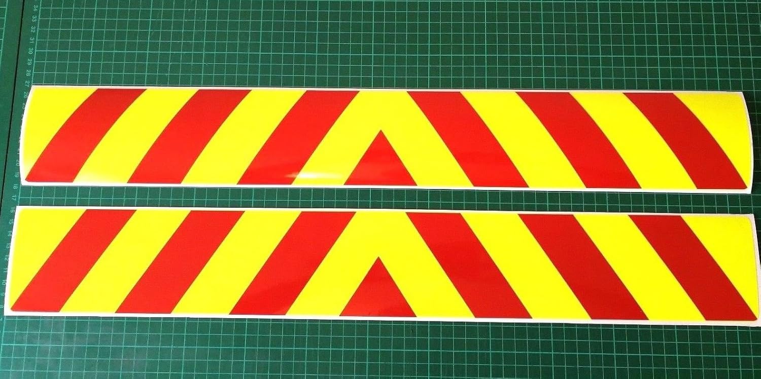 Magnetic Chevron Red Dayglow Yellow MAGNET Sign Trailer Highway Construction 620mm x 2