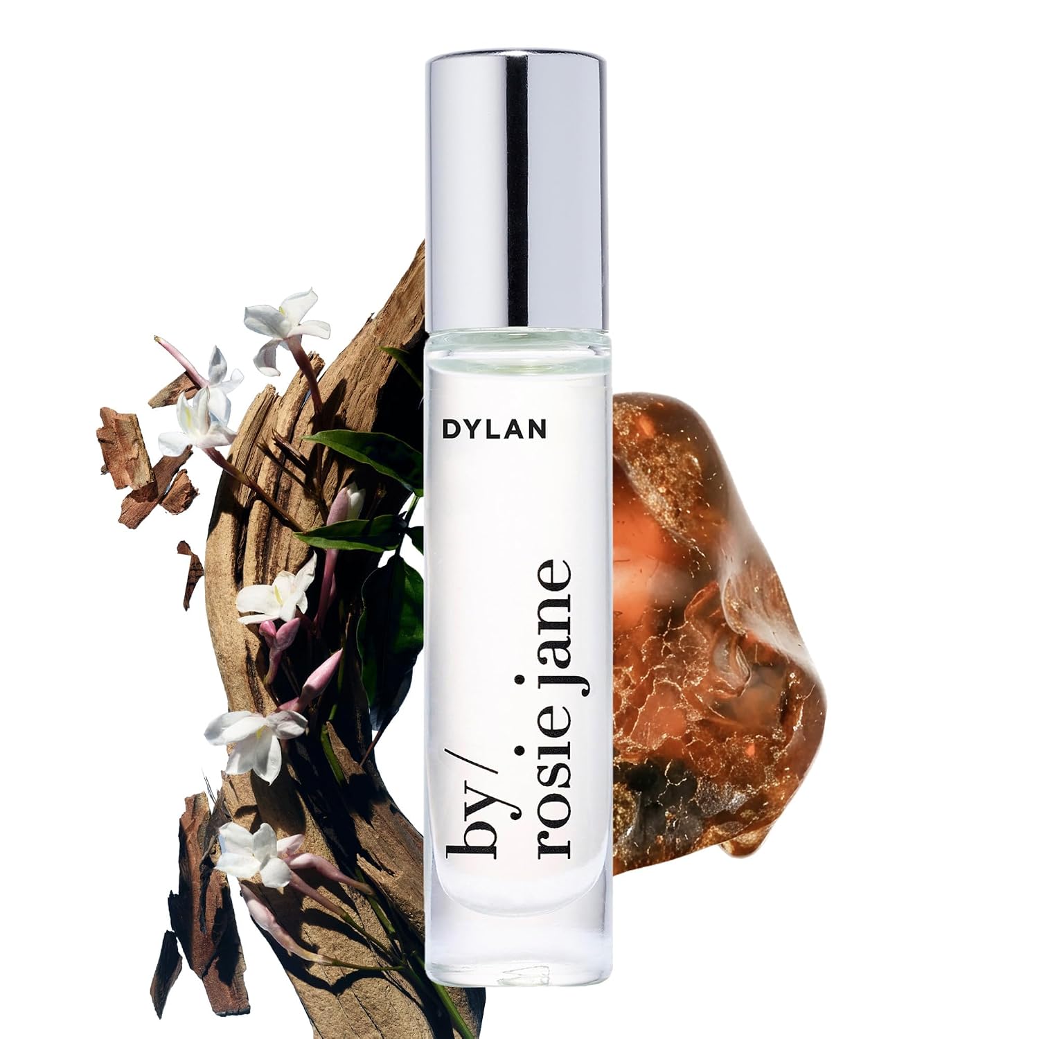 By Rosie Jane Perfume Oil (Dylan) - Travel Size Roll On Perfume with Notes of Bergamot Blossom, Guaiac Wood & Amber Silk - Paraben, Sulfate & Phthalate Free (7ml)