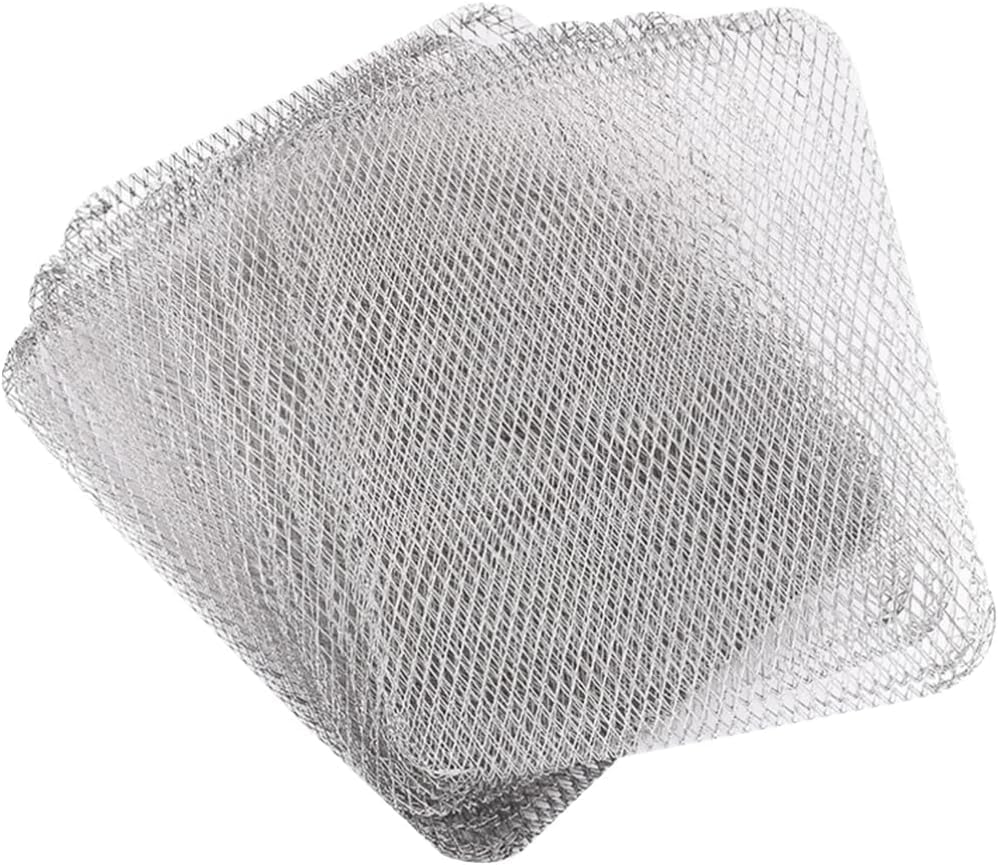Luxshiny BBQ Grill Mesh Mat: 10Pcs Disposable Aluminum Grill Topper Broiler Net Pans Non-Stick Cooking Grid Grates Pad Baking Tools for Outdoor Camping Barbeque Picnics Backpacking Backyards