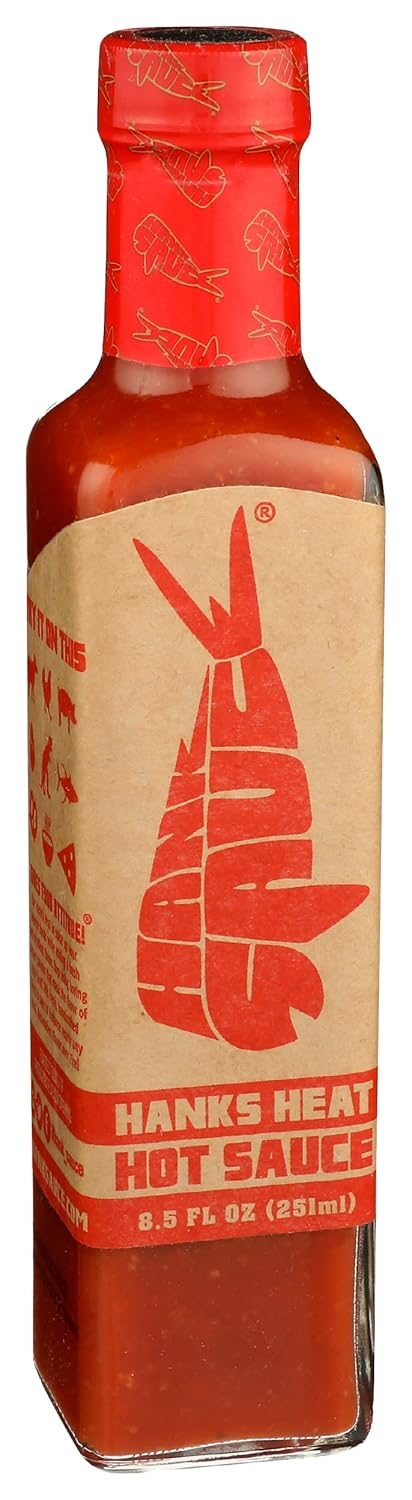 Hank’s Heat Hot Sauce By Hank Sauce - Habanero/Cayenne Pepper Blend Infused With Fresh Garlic & Basil - Multipurpose Craft Hot Sauce - Gluten Free, Vegan - 8.5 Fl Oz (Pack Of 1)