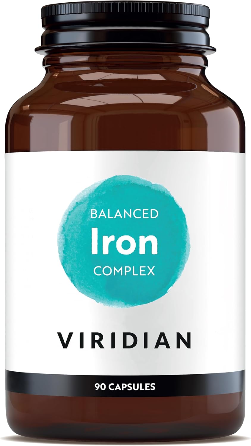 Viridian - Balanced Iron Complex - 90 Caps | Support for Energy | Iron Bisglycinate, Vitamin C & B12 | Gentle on Digestion | Supports Cognitive Function & Immunity