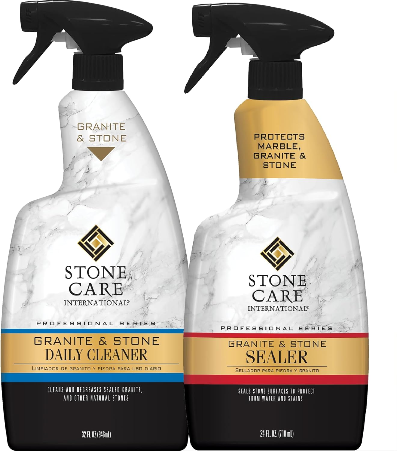 Stone Care International Daily Cleaner/Polish & Sealer Stone Care Kit for Granite, Quartz, Quartzite, Limestone Countertops - No residue, Superior Protection