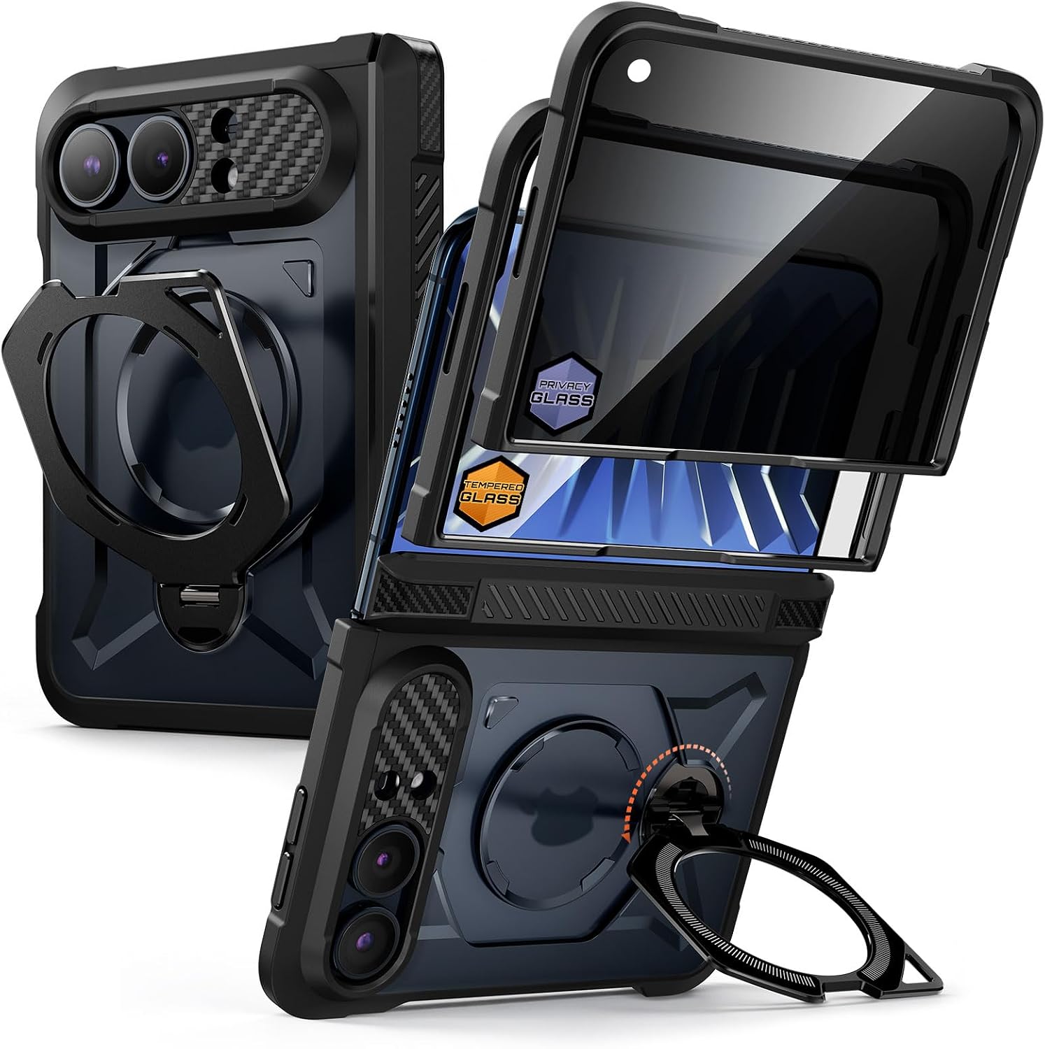SUPCASE for iPhone Duo Case with 360 Magnetic Stand, Hinge Protection Black