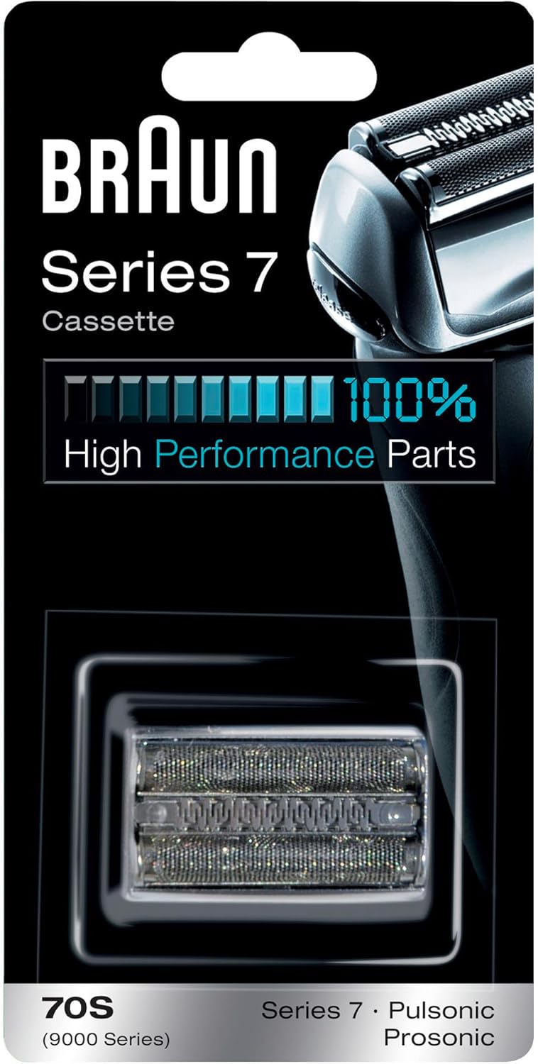 Braun Series 7 Electric Shaver Head ORIGINAL Replacement Cassette, Easily Attach Your New Shaver Head, Compatible with Generation Series 7, 70S, Silver