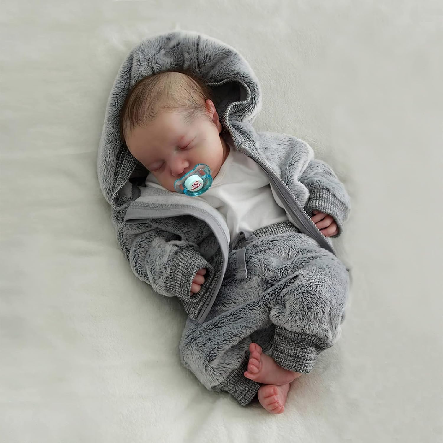 ADFO Lifelike Reborn Baby Dolls- 17 inches Full Body Vinyl Anatomically Correct Realistic Newborn Baby Boy with Feeding Kit Gift Box for Kids