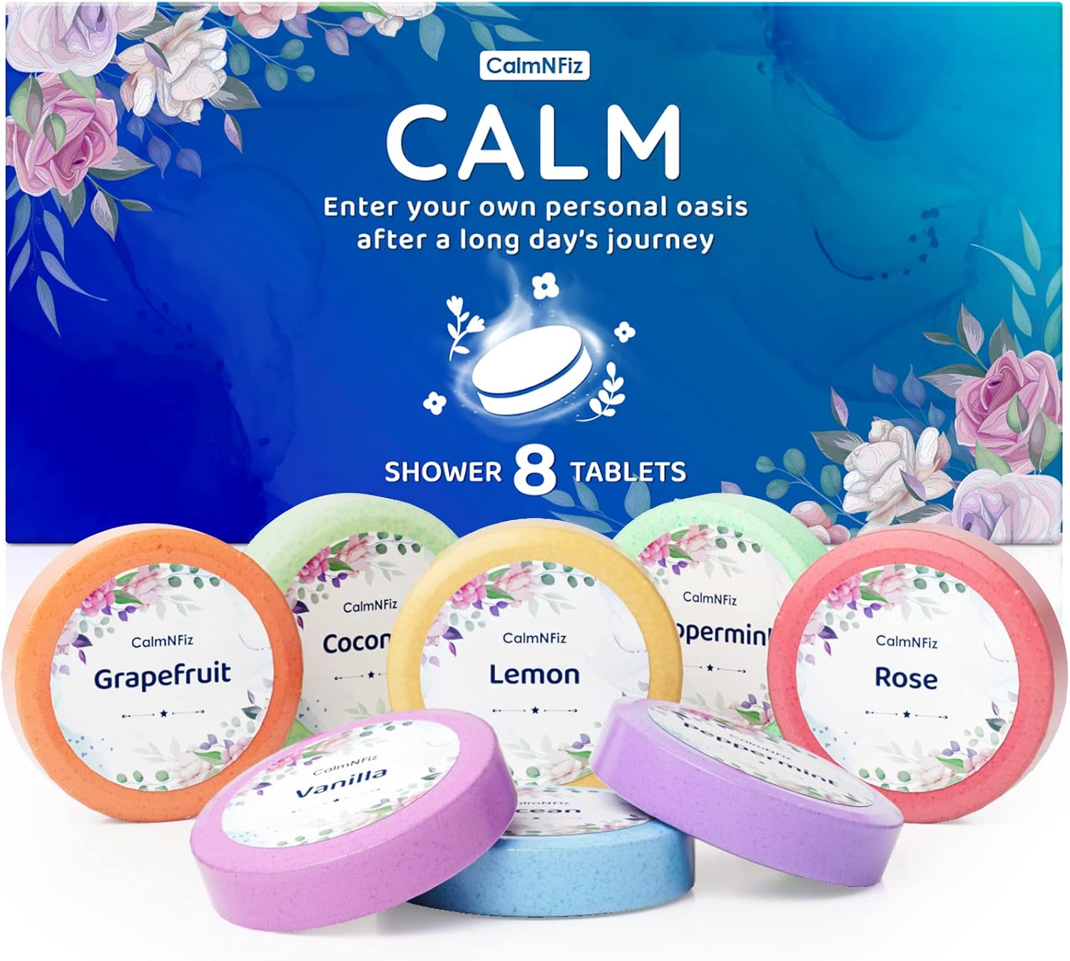 Shower Steamers 8 Pack with 8 Natural Fragrances - Easter Basket Stuffers 2025, Gifts for Mom, Self Care & Relaxation Shower Bombs for Women/Men, Travel Essentials for Friends Who Have Everything