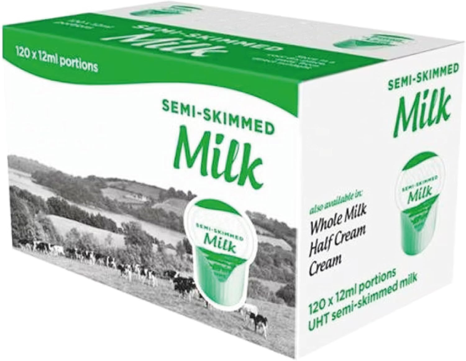 Lakeland Semi-Skimmed Milk Pods 12ml (Pack of 120) | Convenient Long-Life Milk Portions for Hot Beverages | Long Shelf Life | Suitable for Various Settings