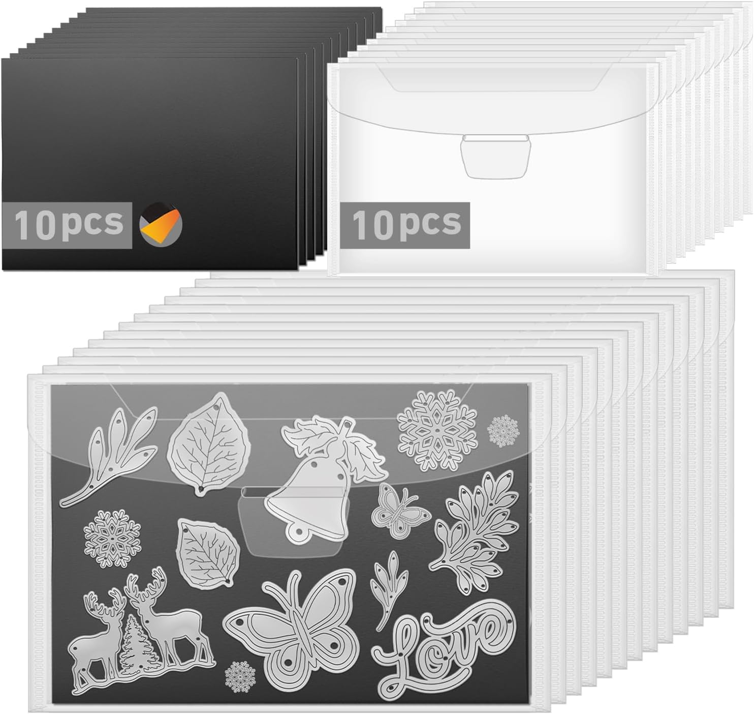 20pcs Magnetic Sheets for Dies Storage, with Rubber Magnet Sheet, Die Cut Storage Essential Set for Die Cutting and DIY Scrapbooking