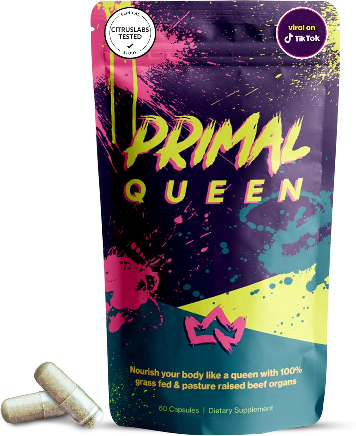 Female-Optimized Beef Organ Superfood Supplement (Beef Liver, Kidney, Heart, & 3 More) - 100% Grass Fed, Pasture Raised Cattle - Balance Hormones, Energy, & More for Women