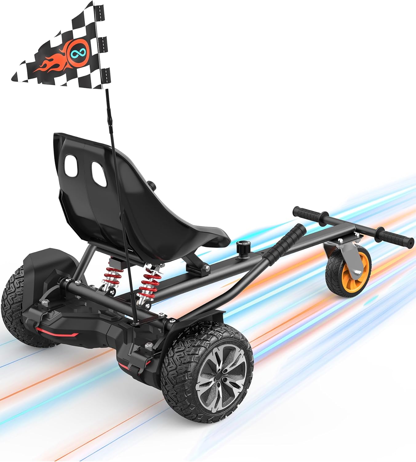Gyroor Self Balancing Scooters Seat Attachment - Go Kart Conversion for 6.5'' to 10'' Self Balancing Scooters, Adjustable Frame Length, Perfect for Kids and Adults