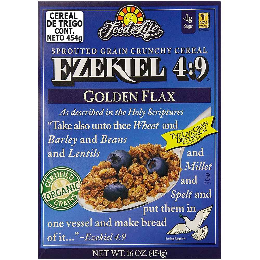 Food For Life Ezekiel 4:9 Organic Sprouted Grain Cereal, Golden Flax, 16-Ounce Boxes (Pack of 6)