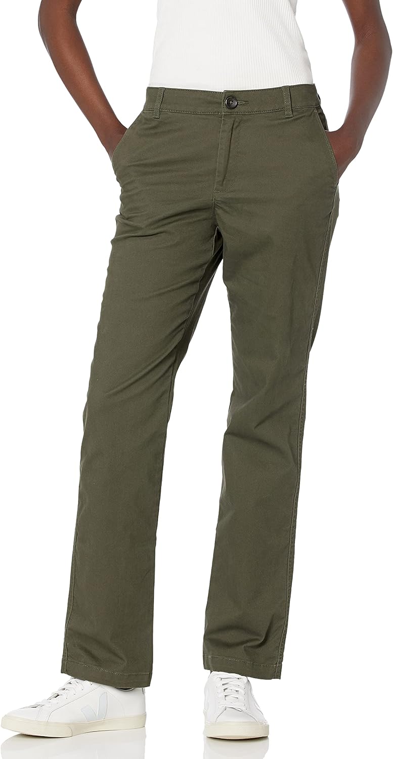 Amazon Essentials Women's Slim Fit, Straight Leg Stretch Twill Chino Pant