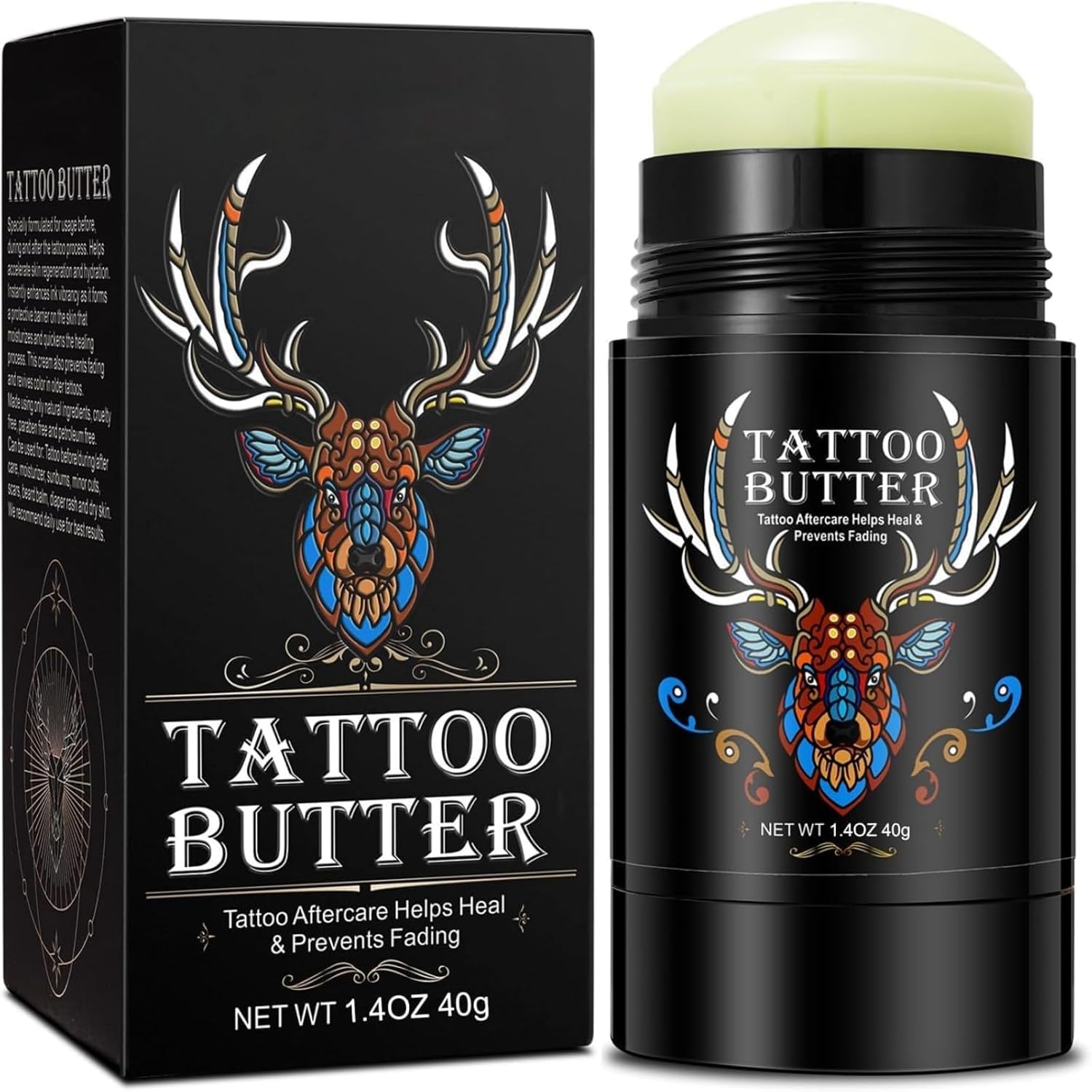 Tattoo Balm & Healing Cream Aftercare – Moisturizing Tattoo Butter for Fast Recovery, Soothing Numbing Relief & Skin Protection – Tattoo Goo Alternative for New & Old Tattoos (Large)