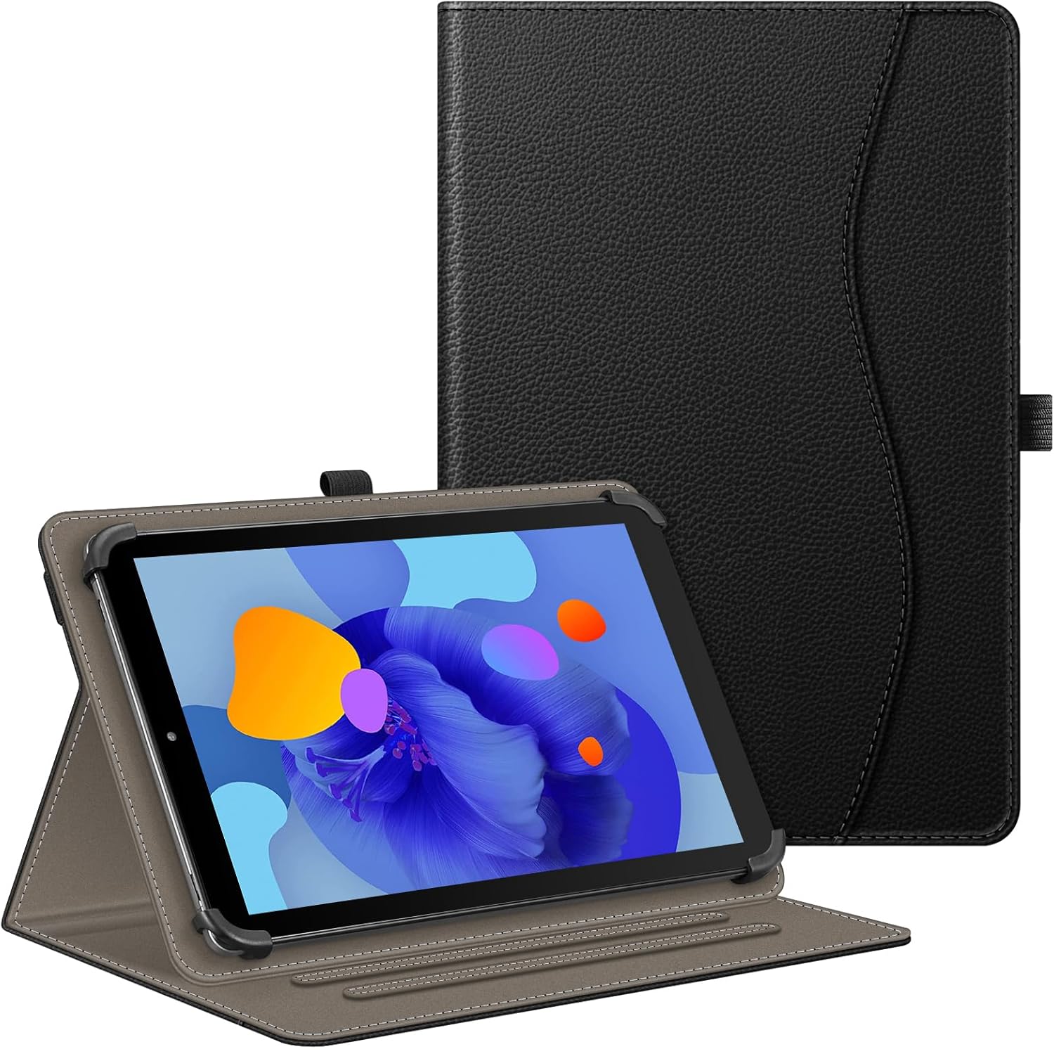 FINTIE Universal Case for 9-11 inch Tablet, [Multi-Angle] Folio Cover with Pocket, Elastic Clip for 9" 10" 11" Tablet, Compatible with Samsung/Lenovo/Huawei/TECLAST/Fusion 5, Black