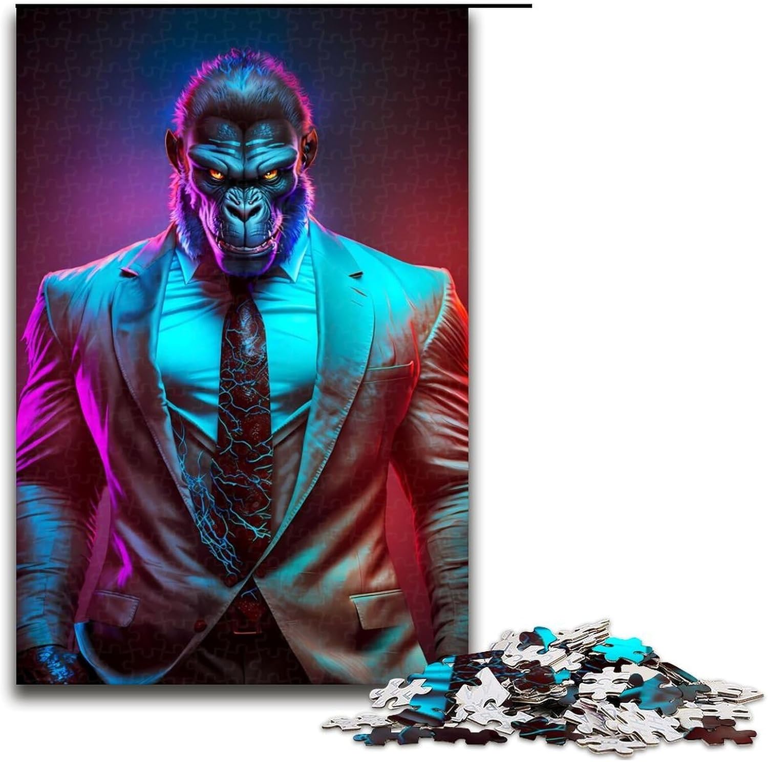 CEO Gorilla in Suit Jigsaw Puzzles for Adults Piece Impossible Jigsaw Puzzles for Adults Gift for Men And Women Daily & Special Occasion 1000 PCS(75x50cm)