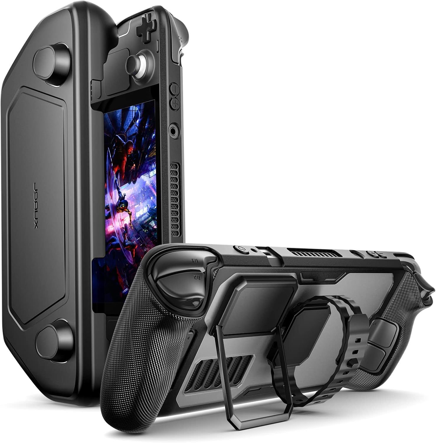 JSAUX ModCase Compatible with Steam Deck, PC0104 Modular Valve Accessories Include Protective Case, Face Cover, Metal Bracket and Strap - Basic Set