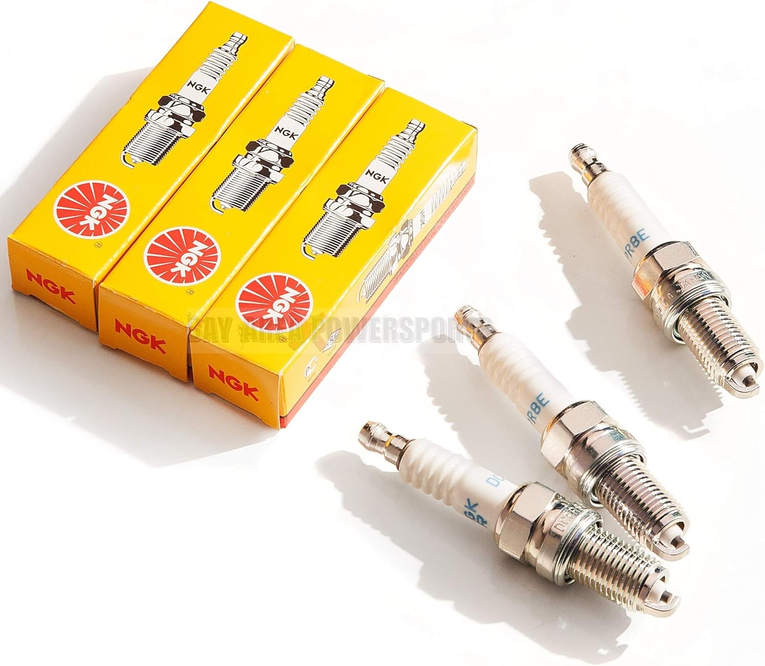 NGK 4339 DCPR8E Compatible With SeaDoo 4-Tec Spark Plug Set All 130 155 185 215 255 260 RXP RXT X GTI GTX Wake GTS GTI 3 Pack