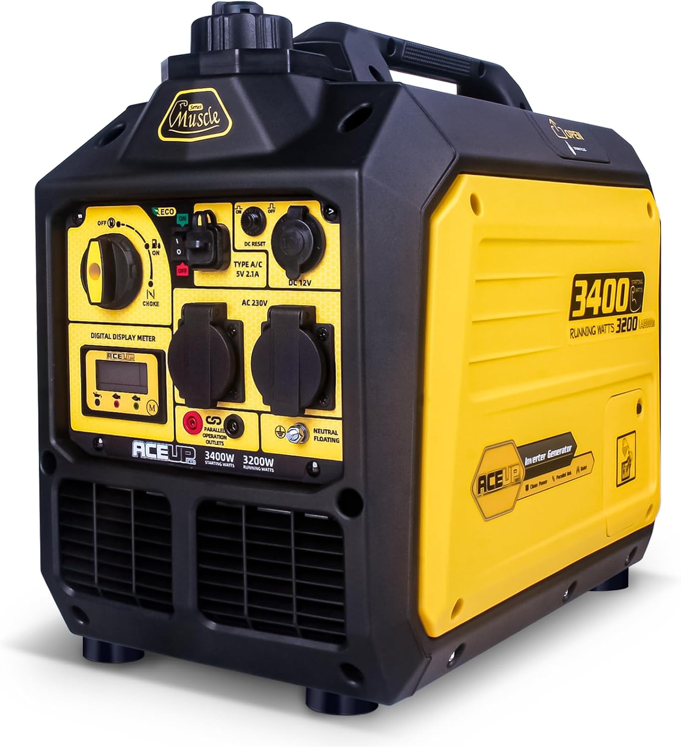 Aceup Energy 3400 Watt Petrol Inverter Generator Silent Pure Sine Wave