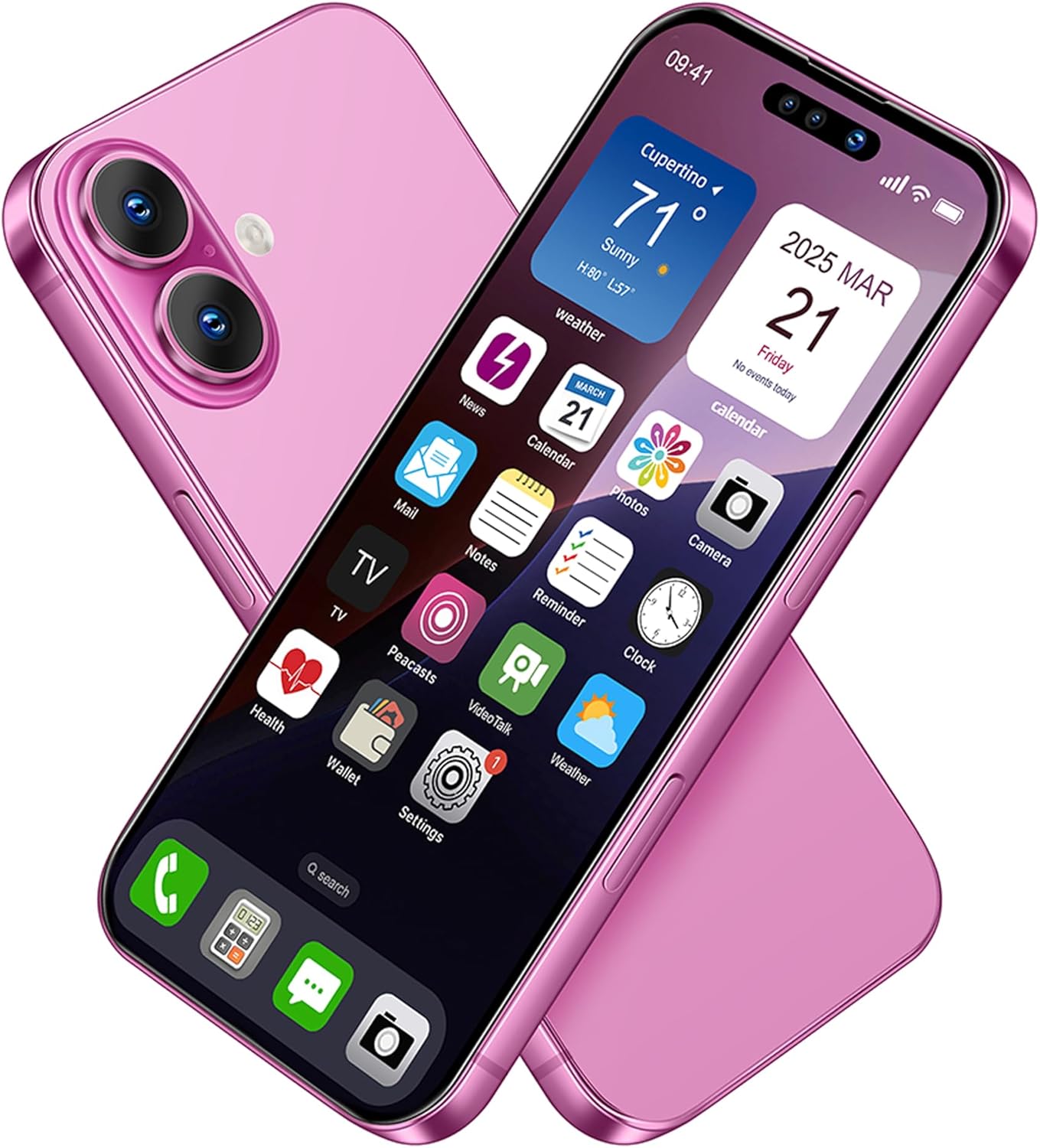 Dummy Fake Phone Model, Looks Like The Real Phone Compatible with Phone 16, for Cell Phone Store Display or Send a Toy Phone 16 for Kids (Pink Rainbow)