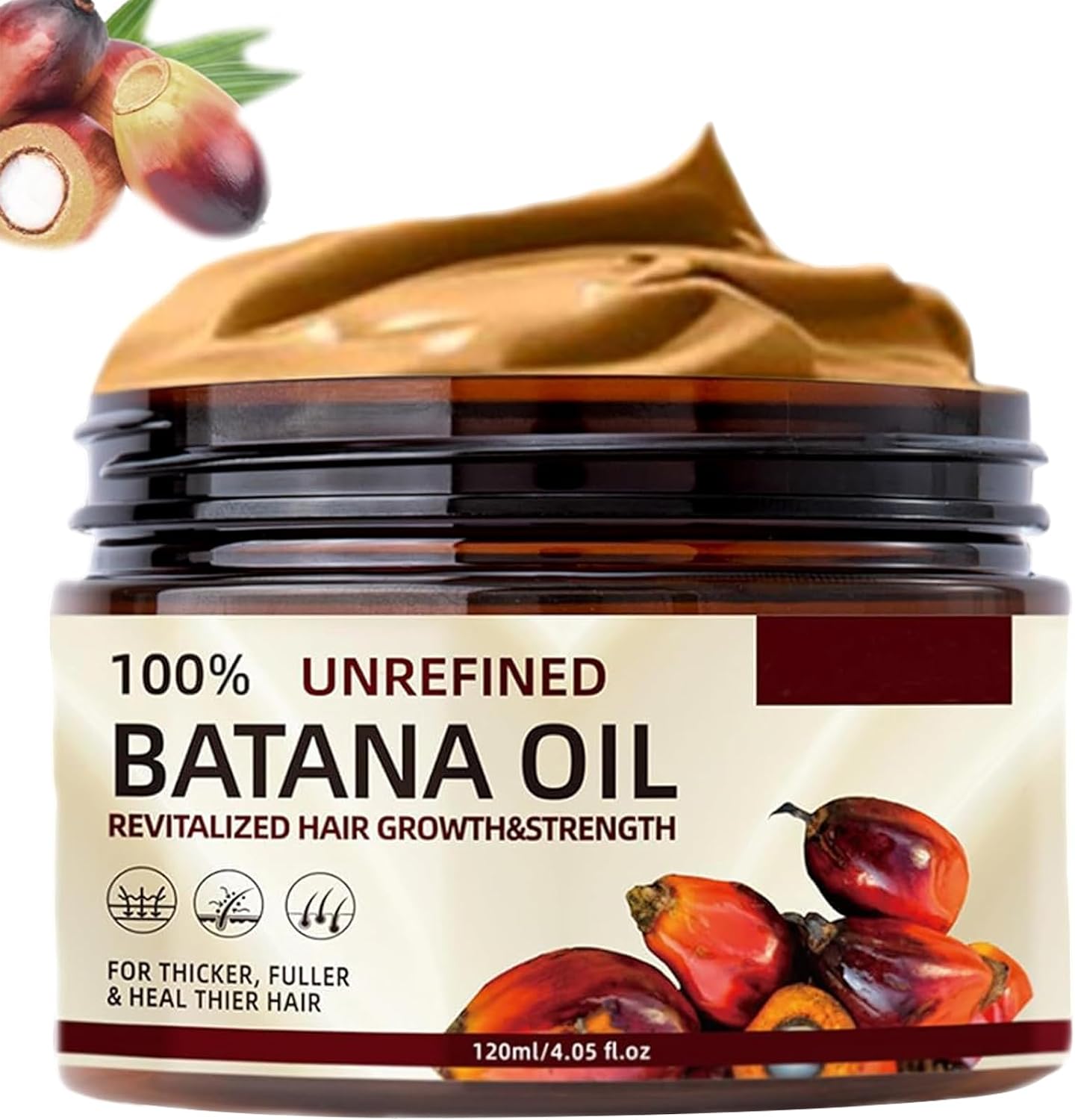Batana Hair Cream,Batana Hair Oil,Organic Raw Batam Oil for Hair Growth, Barnet Repair, and Smoothing,- 120g ﻿